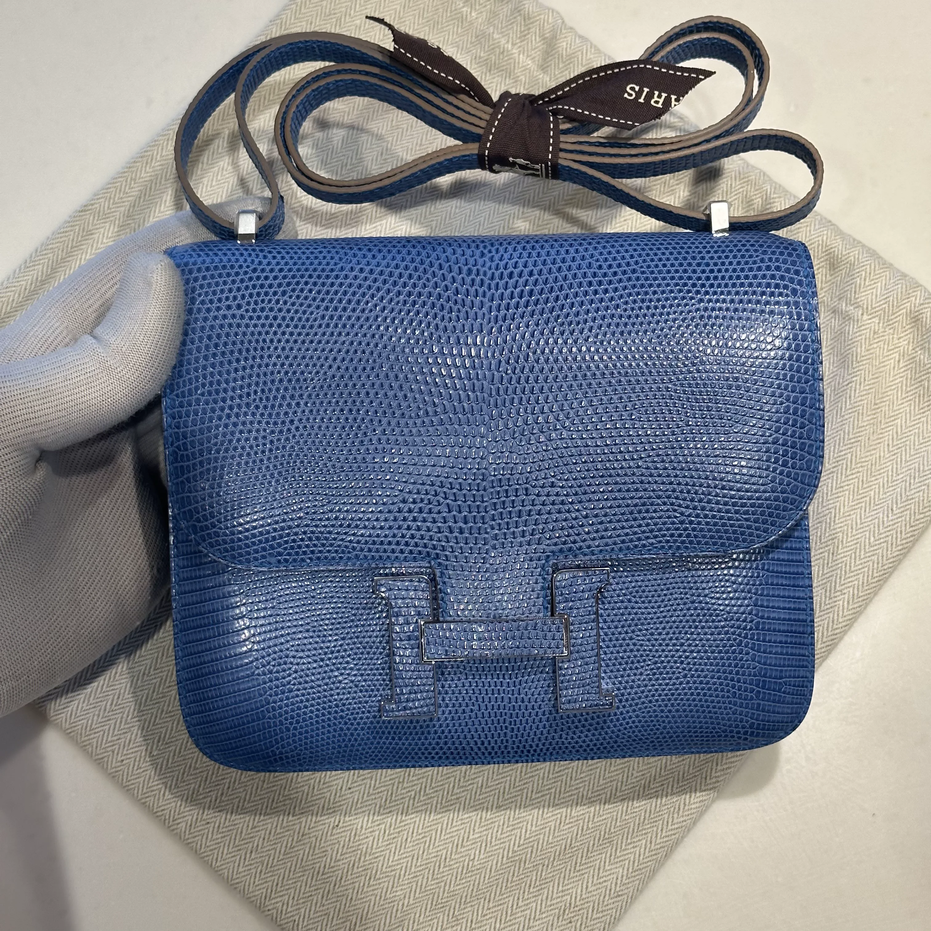 Hermes Constance 18 cm Lizard Leather PHW миниатюра 2