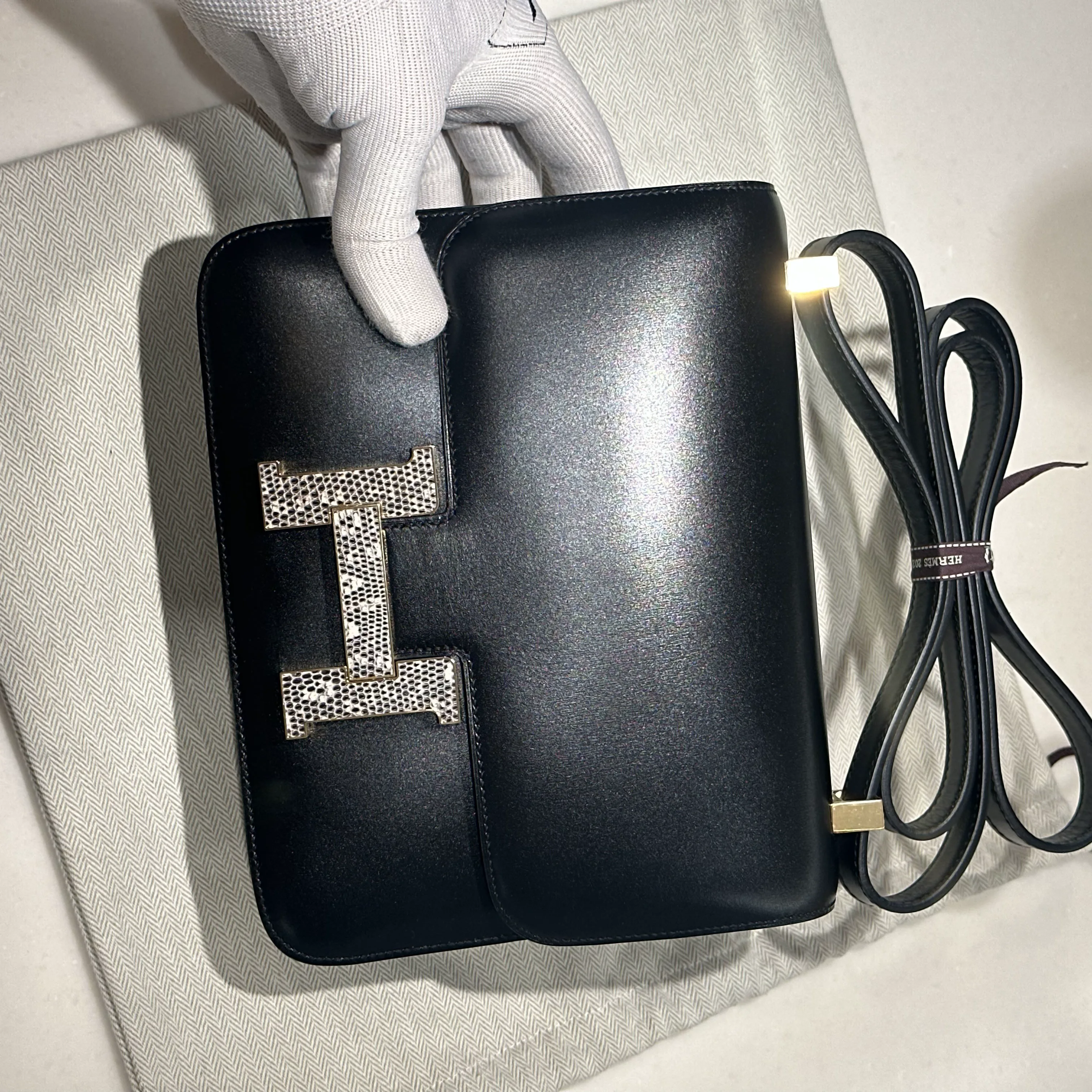 Hermes Constance 24 cm Box Lizard Ombré Leather GHW миниатюра 5