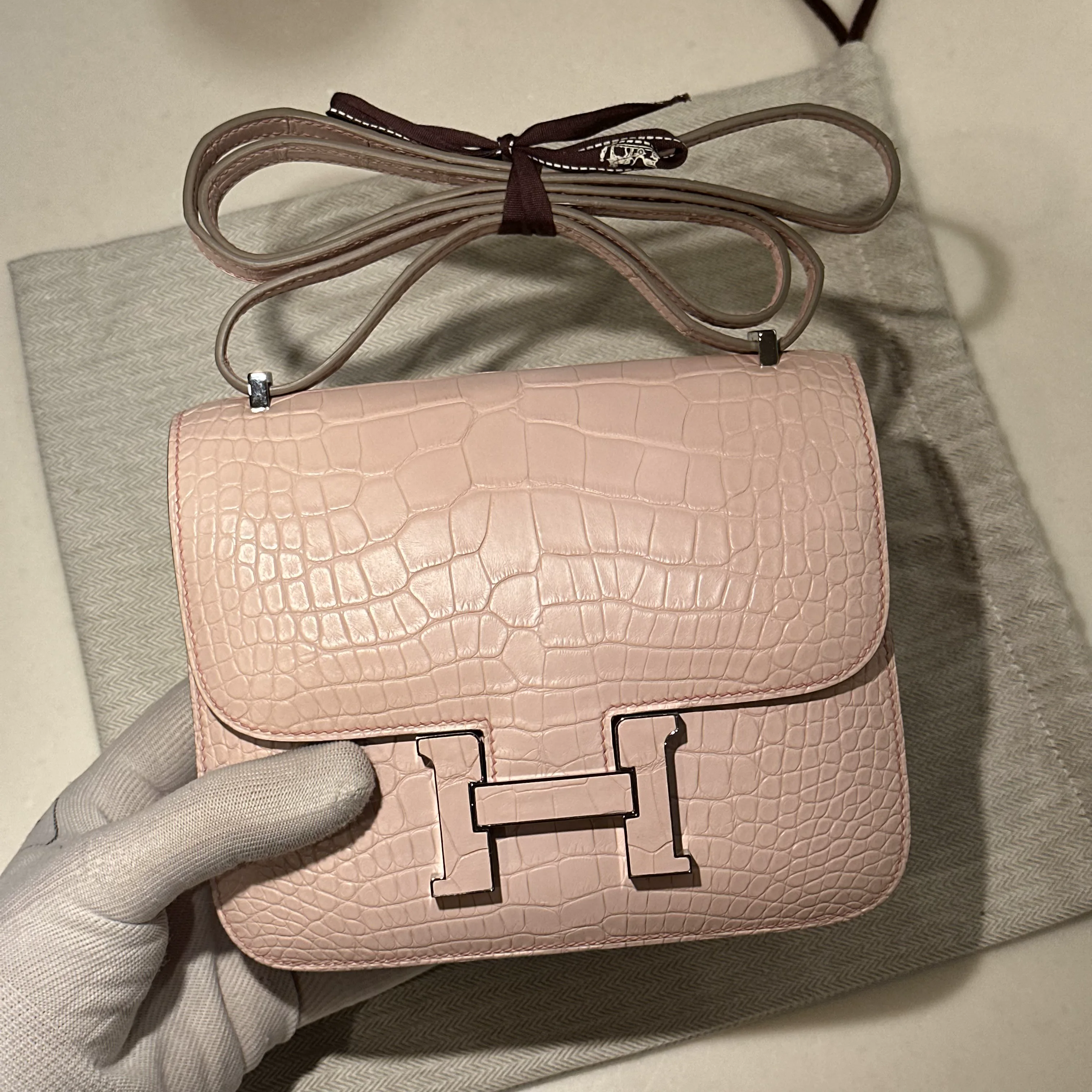 Hermes Constance 18 cm Alligator Leather PHW миниатюра 2
