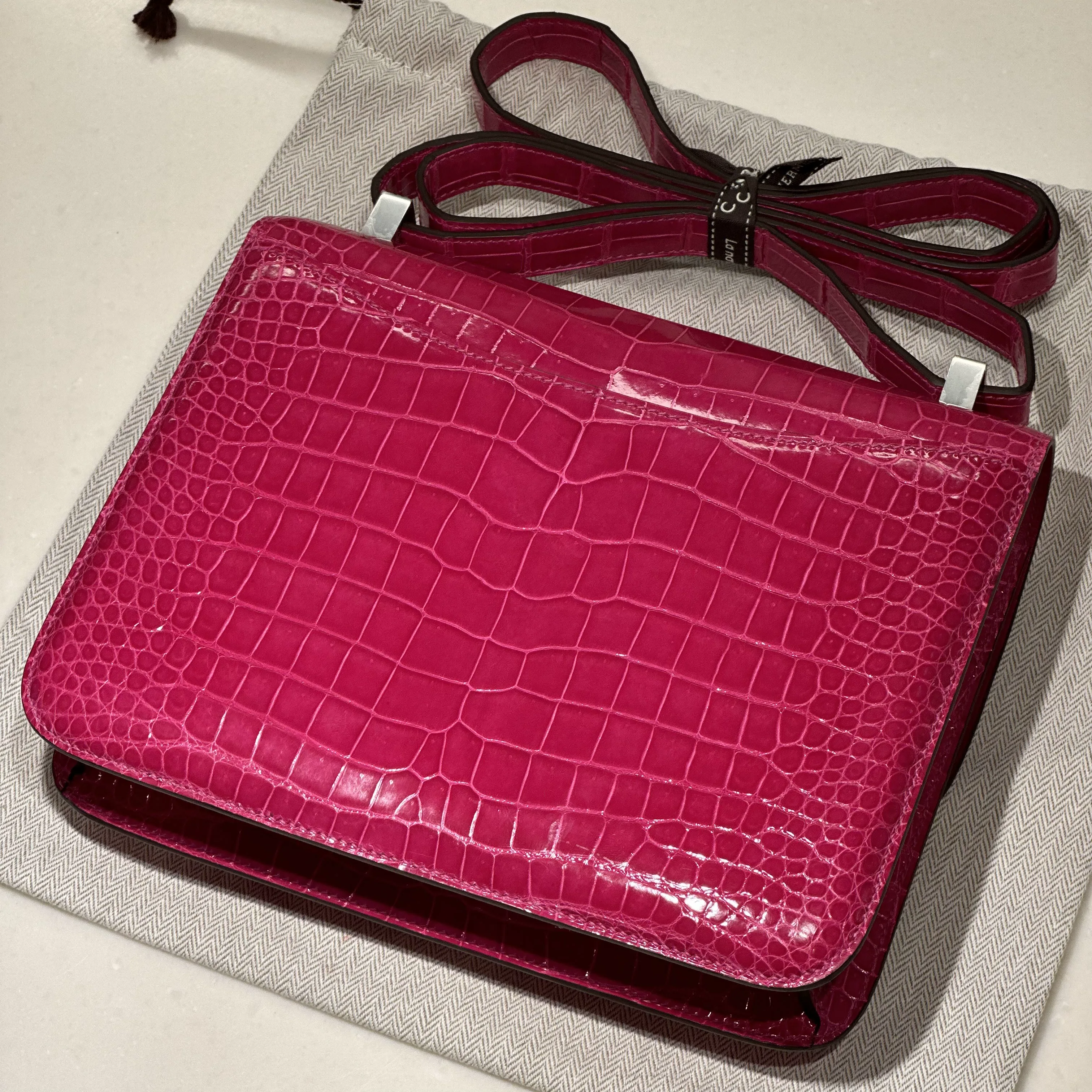 Hermes Constance 24 cm Porosus Crocodile Leather PHW миниатюра 4