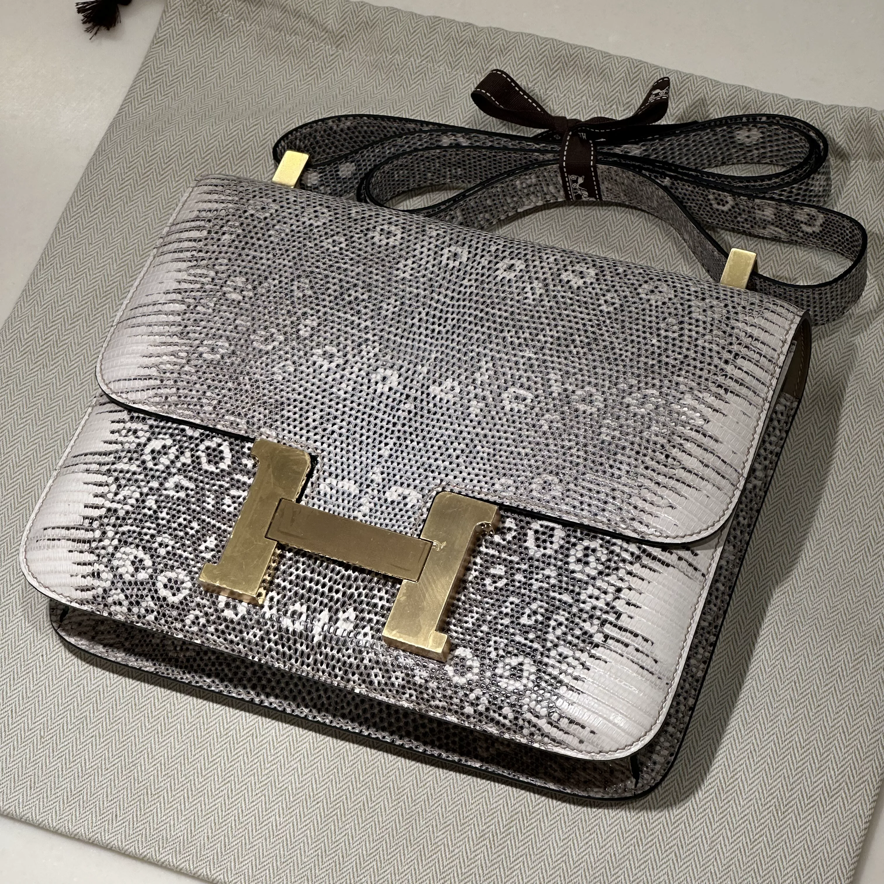 Hermes Constance 24 cm Lizard Ombré Leather GHW