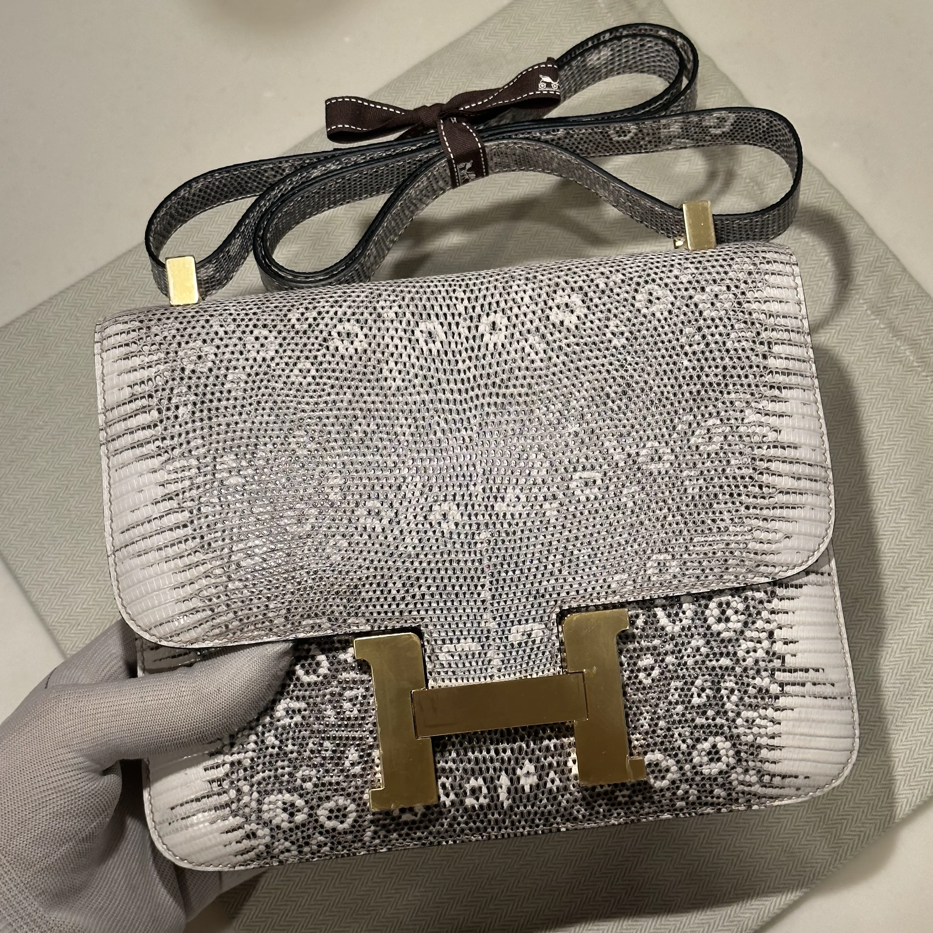 Hermes Constance 24 cm Lizard Ombré Leather GHW миниатюра 2