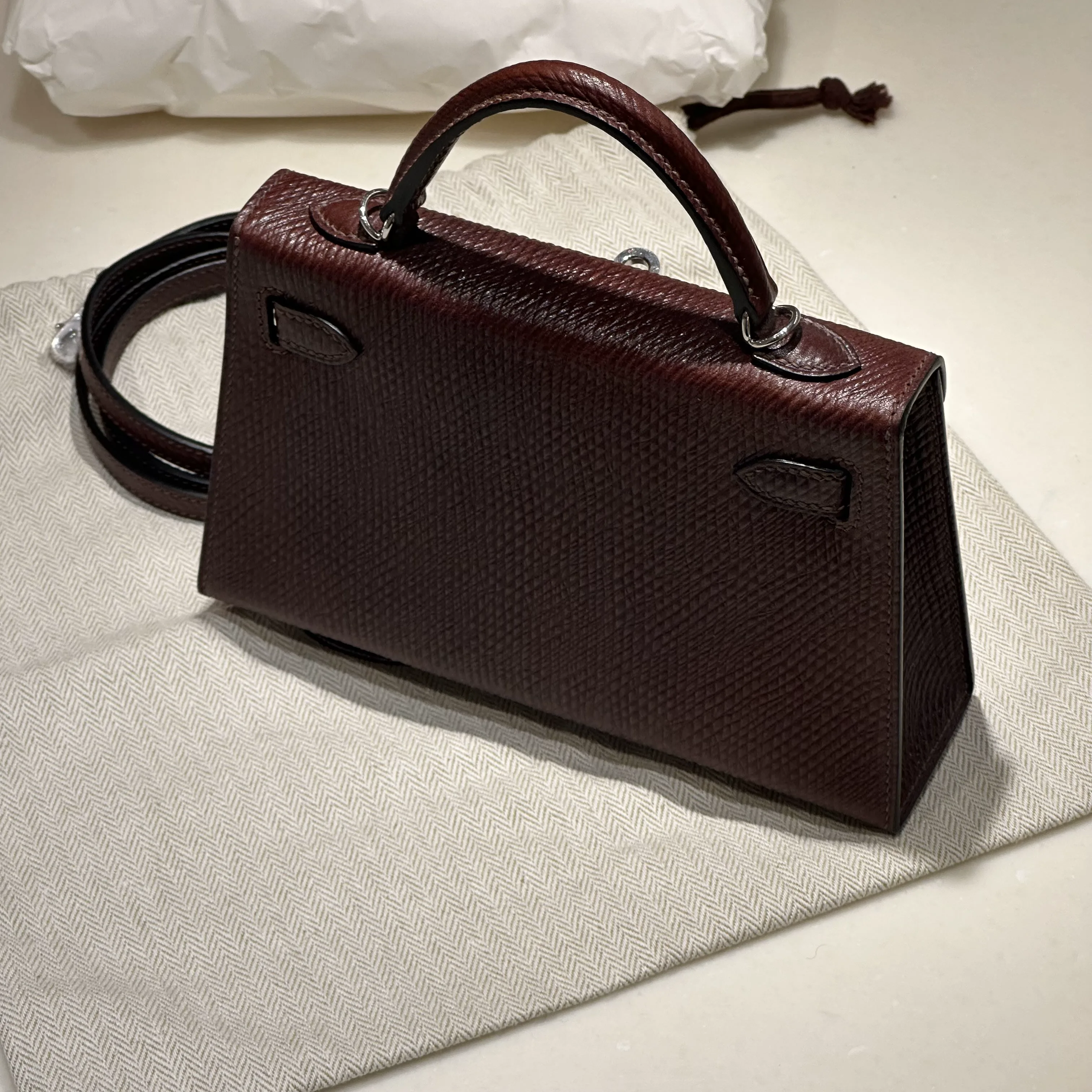 Hermes Mini Kelly Volynka Leather PHW миниатюра 4