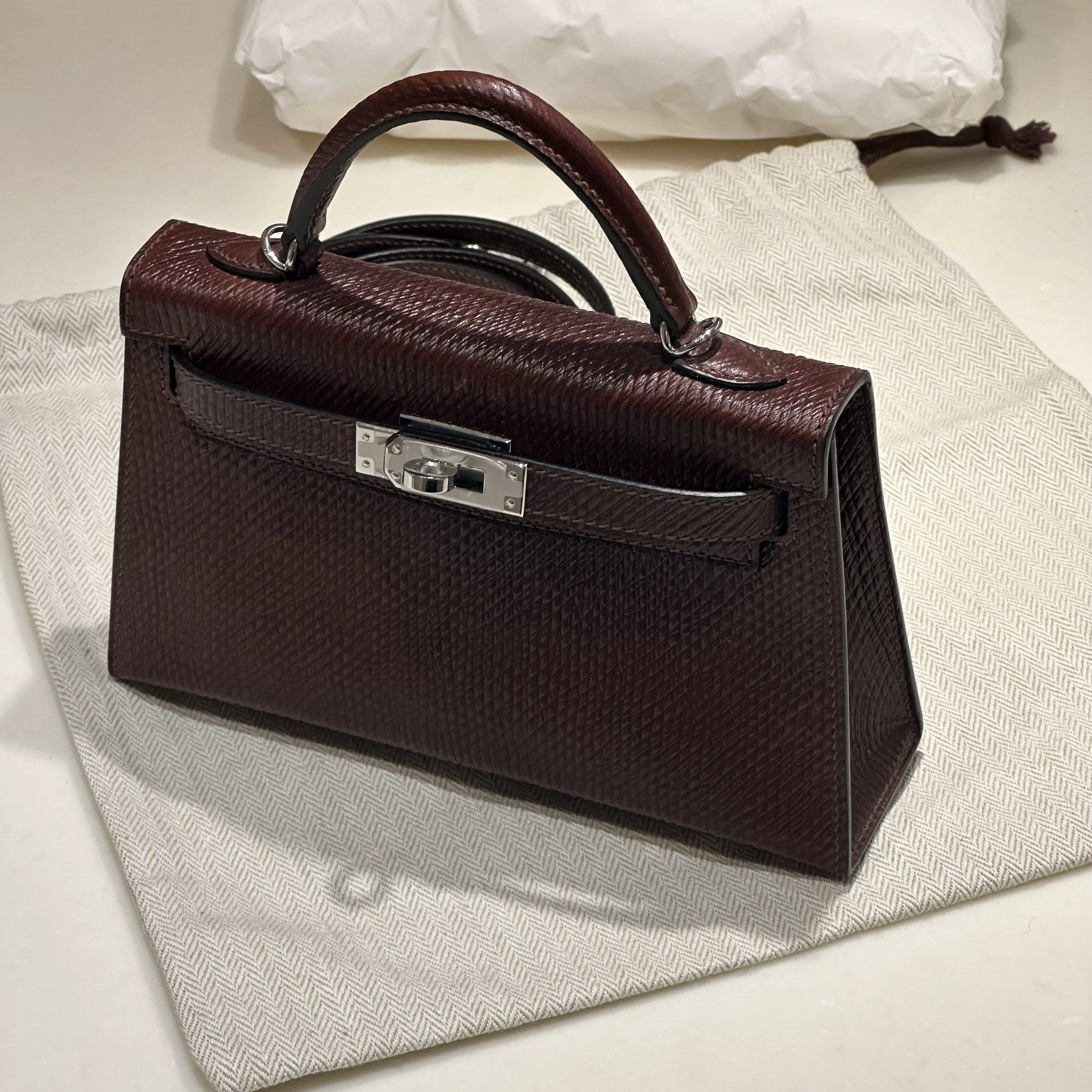 Hermes Mini Kelly Volynka Leather PHW
