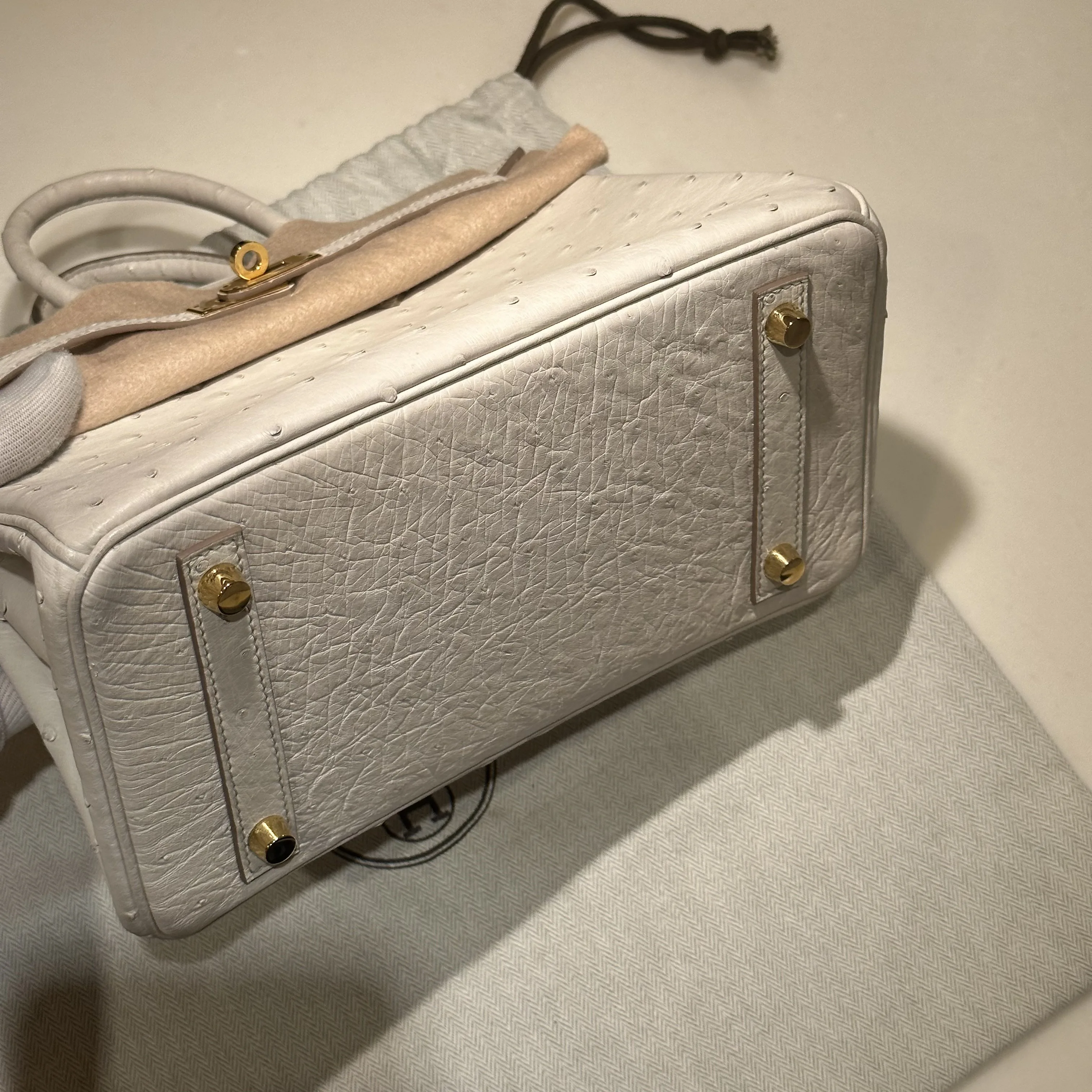 Hermes Birkin 25 Ostrich Leather GHW миниатюра 6