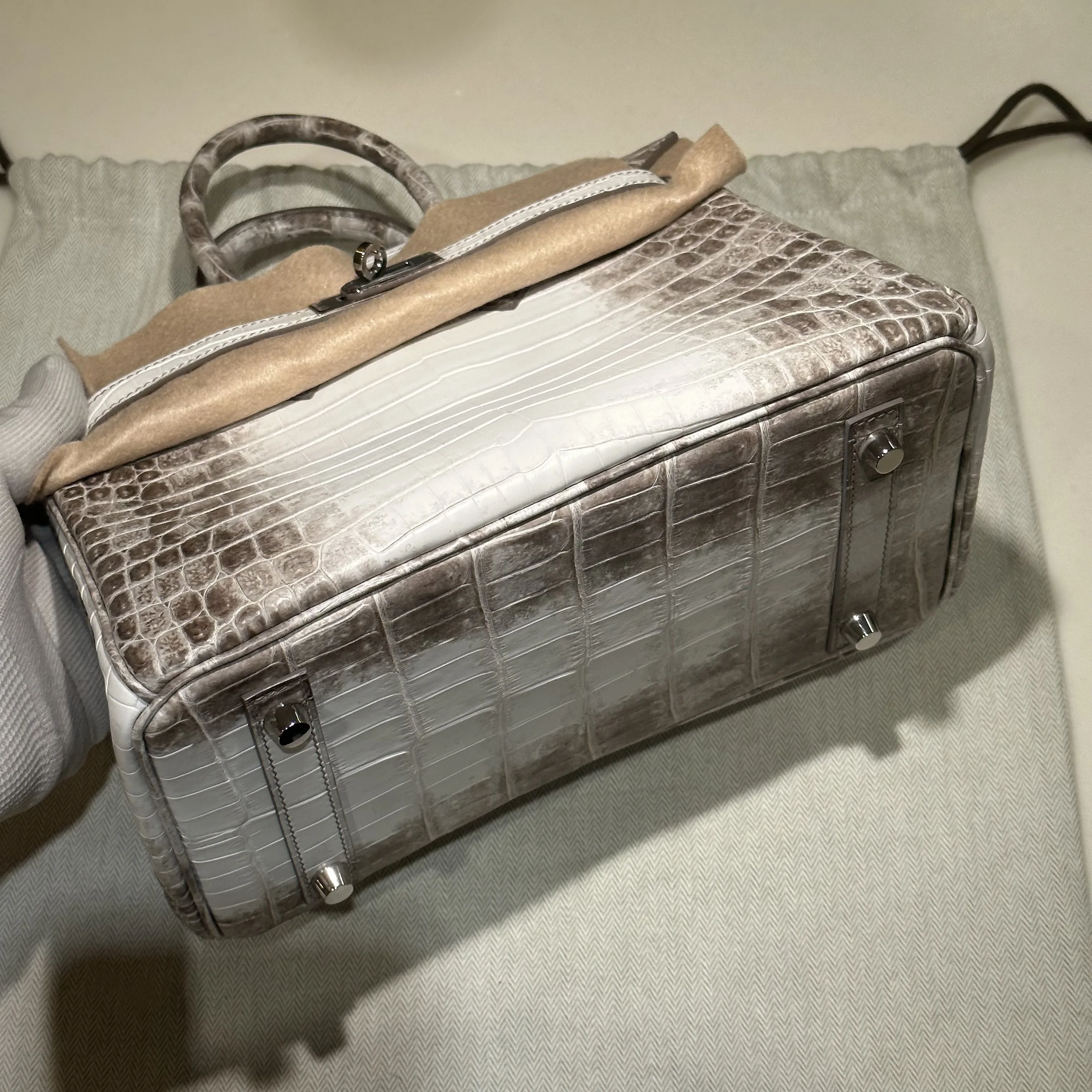 Hermes Birkin 25 cm Himalaya Crocodile Leather PHW миниатюра 4