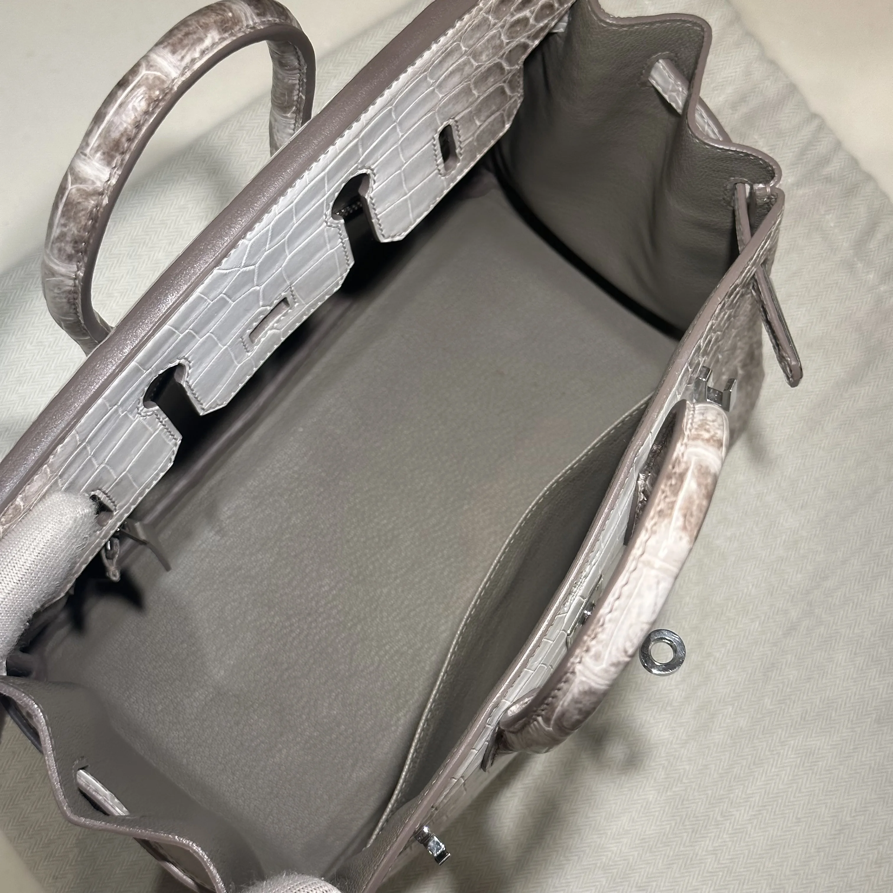 Hermes Birkin 25 cm Himalaya Crocodile Leather PHW миниатюра 6