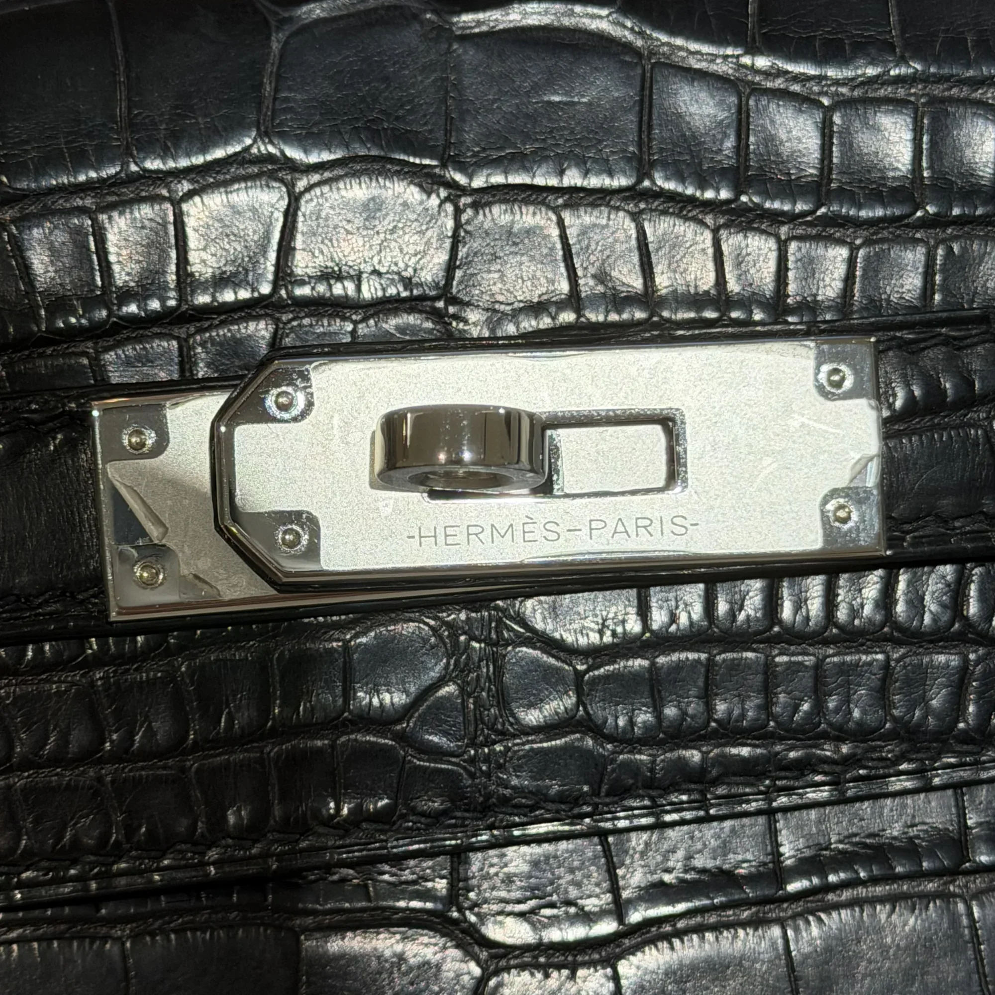 Hermes Kelly 25 Depeches Alligator Crocodile Leather PHW миниатюра 9
