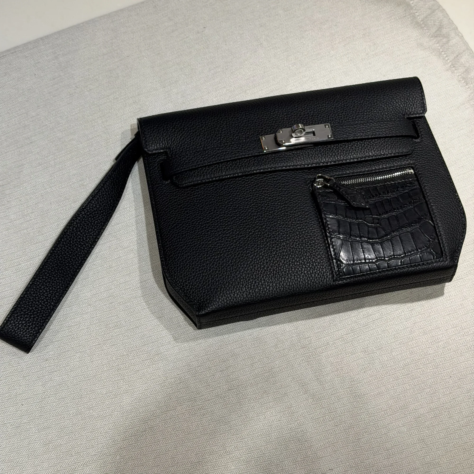 Hermes Kelly 25 Depeches Togo Alligator Crocodile Leather PHW миниатюра 3