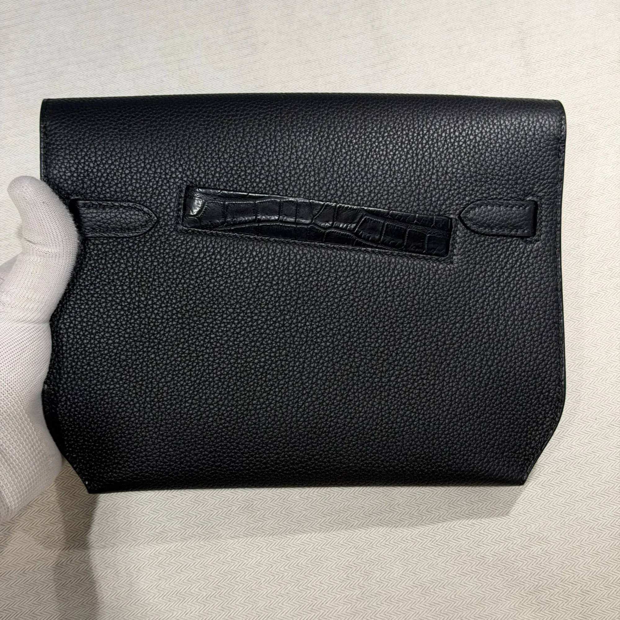 Hermes Kelly 25 Depeches Togo Alligator Crocodile Leather PHW миниатюра 7