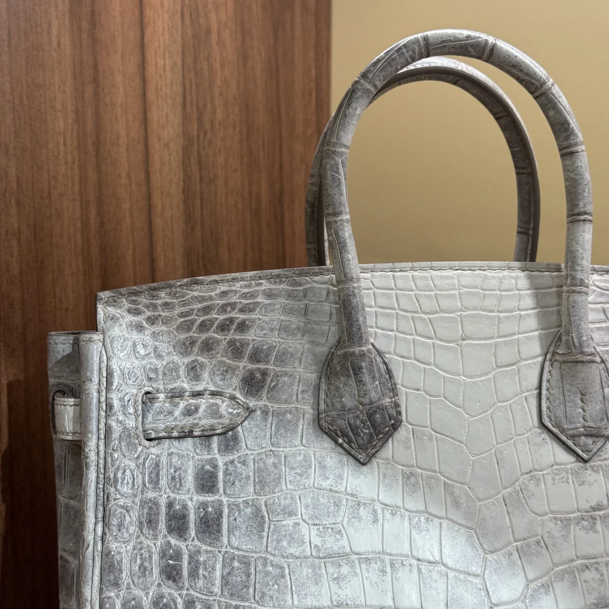 Hermes Birkin 35 Himalaya Matte Niloticus Crocodile PHW миниатюра 6