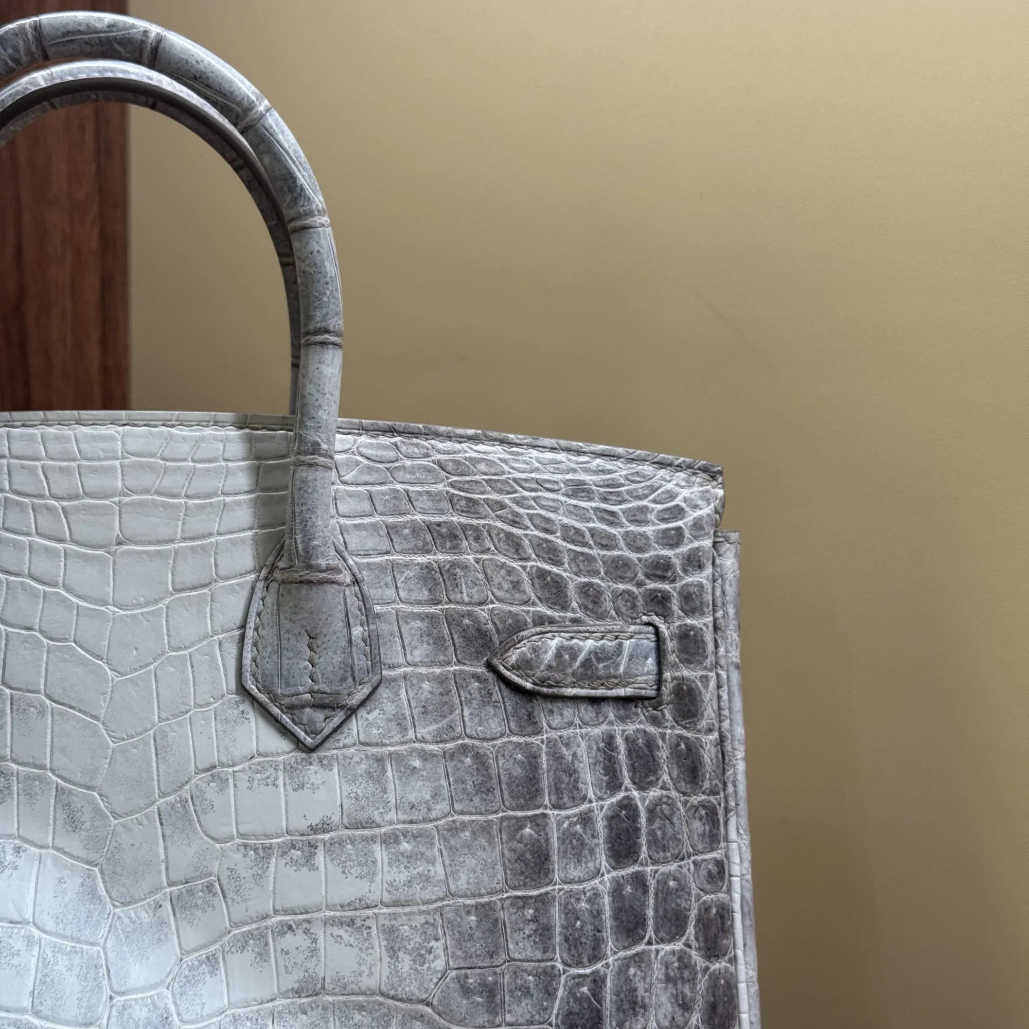 Hermes Birkin 35 Himalaya Matte Niloticus Crocodile PHW миниатюра 7