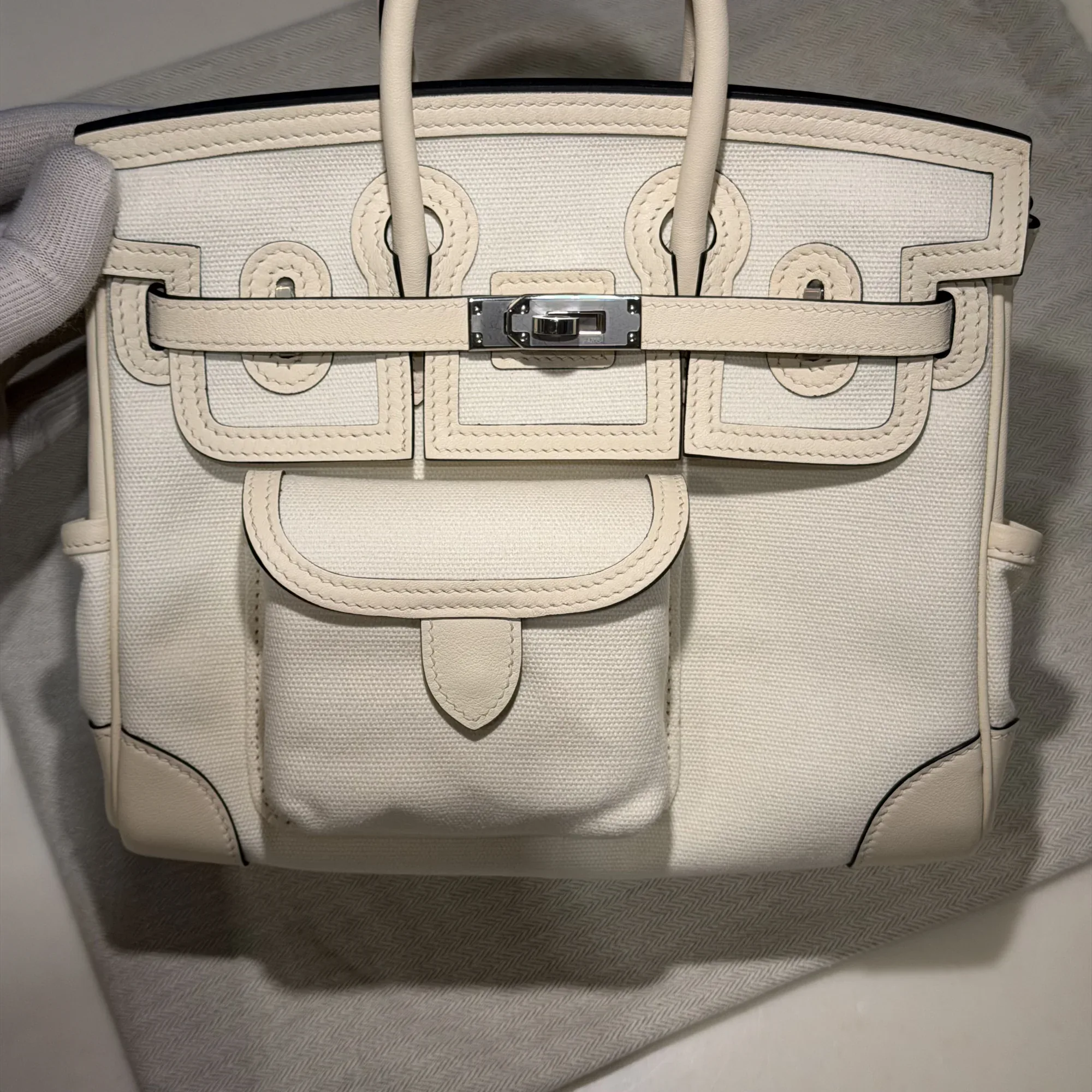 Hermes Birkin 25 Cargo Swift Toile Leather PHW миниатюра 10