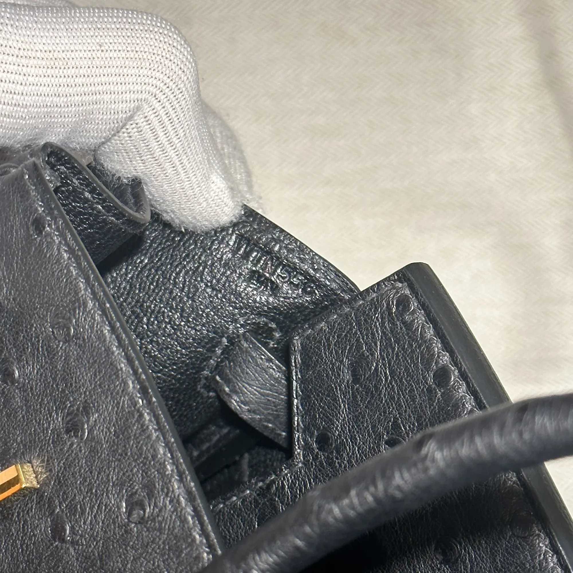 Hermes Birkin 25 cm Ostrich Leather Black миниатюра 5