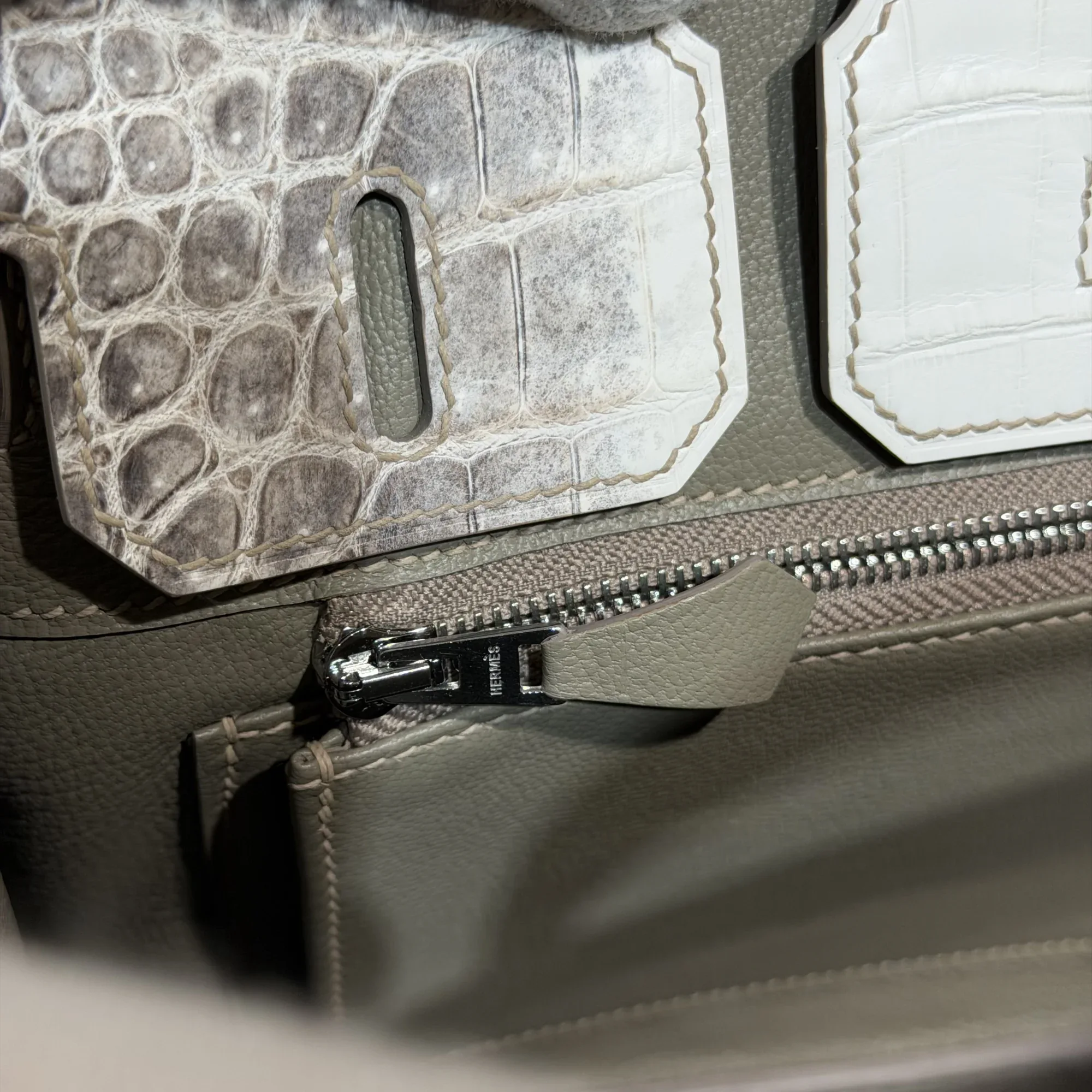 Hermes Birkin 25 Himalaya Crocodile Leather PHW миниатюра 4