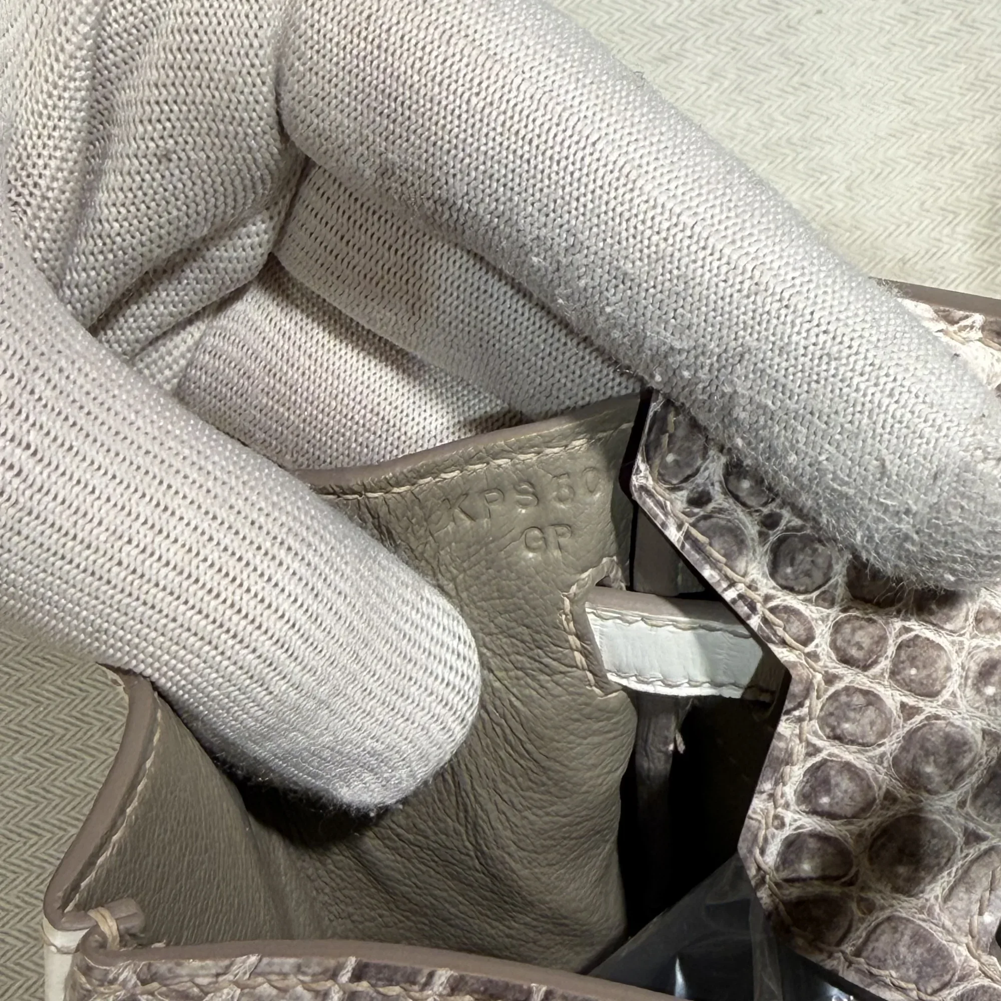 Hermes Birkin 25 Himalaya Crocodile Leather PHW миниатюра 5