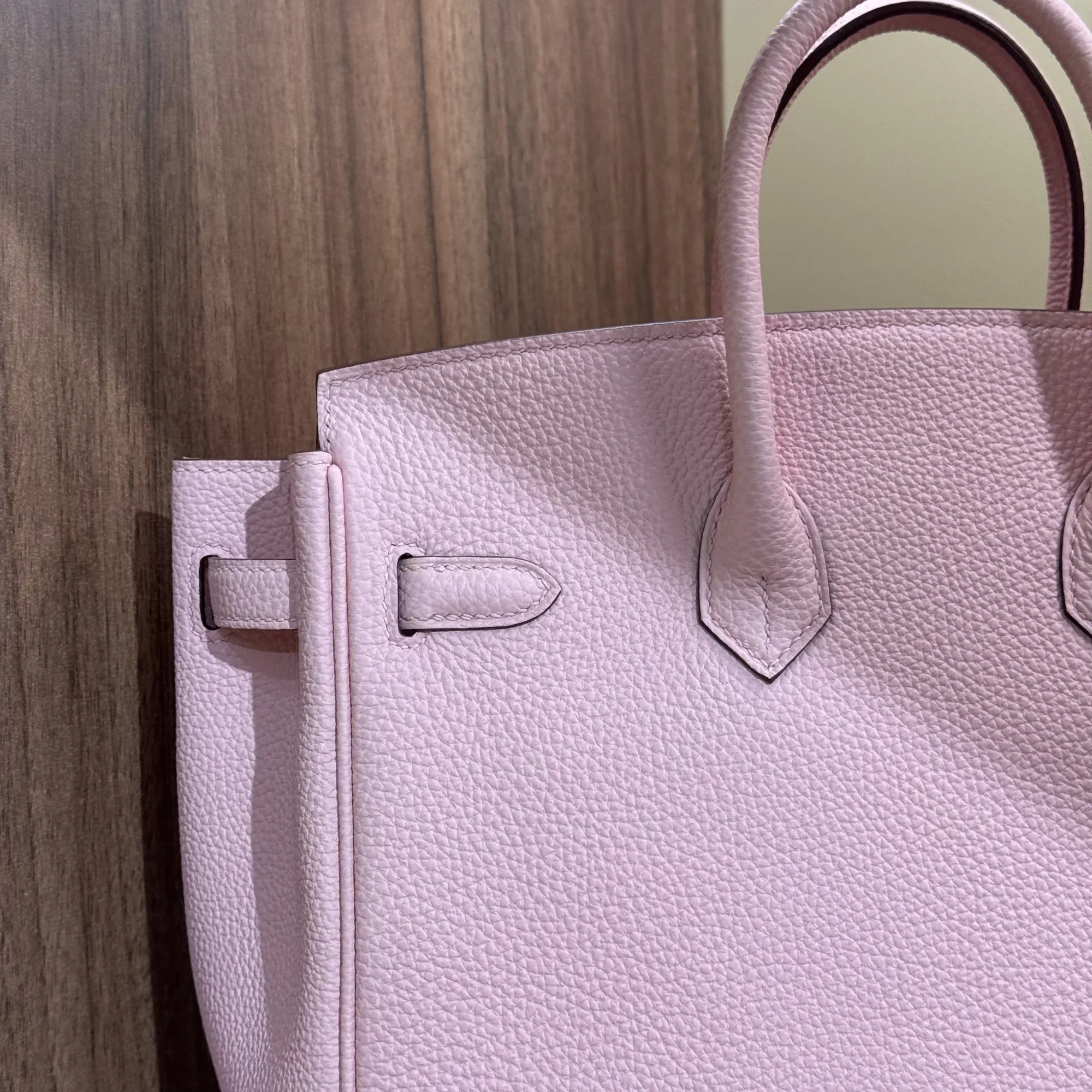 Hermes Birkin 25 Rose Sakura Togo Leather PHW миниатюра 10