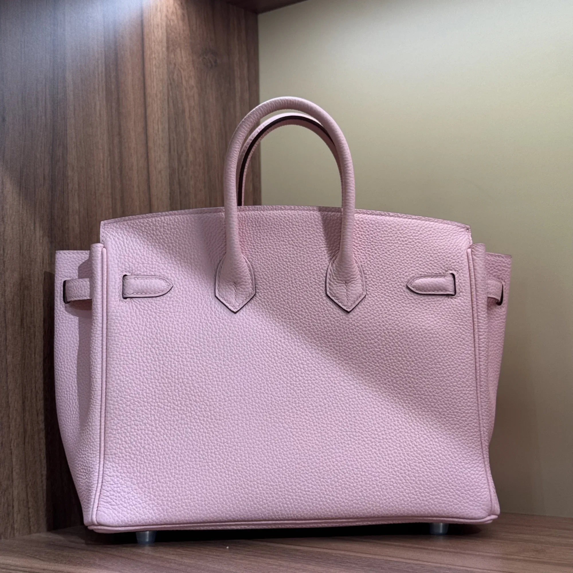 Hermes Birkin 25 Rose Sakura Togo Leather PHW миниатюра 3