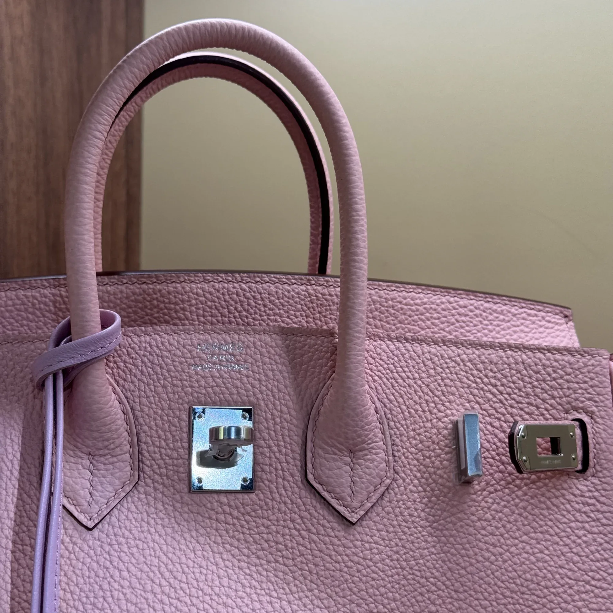 Hermes Birkin 25 Rose Sakura Togo Leather PHW миниатюра 6