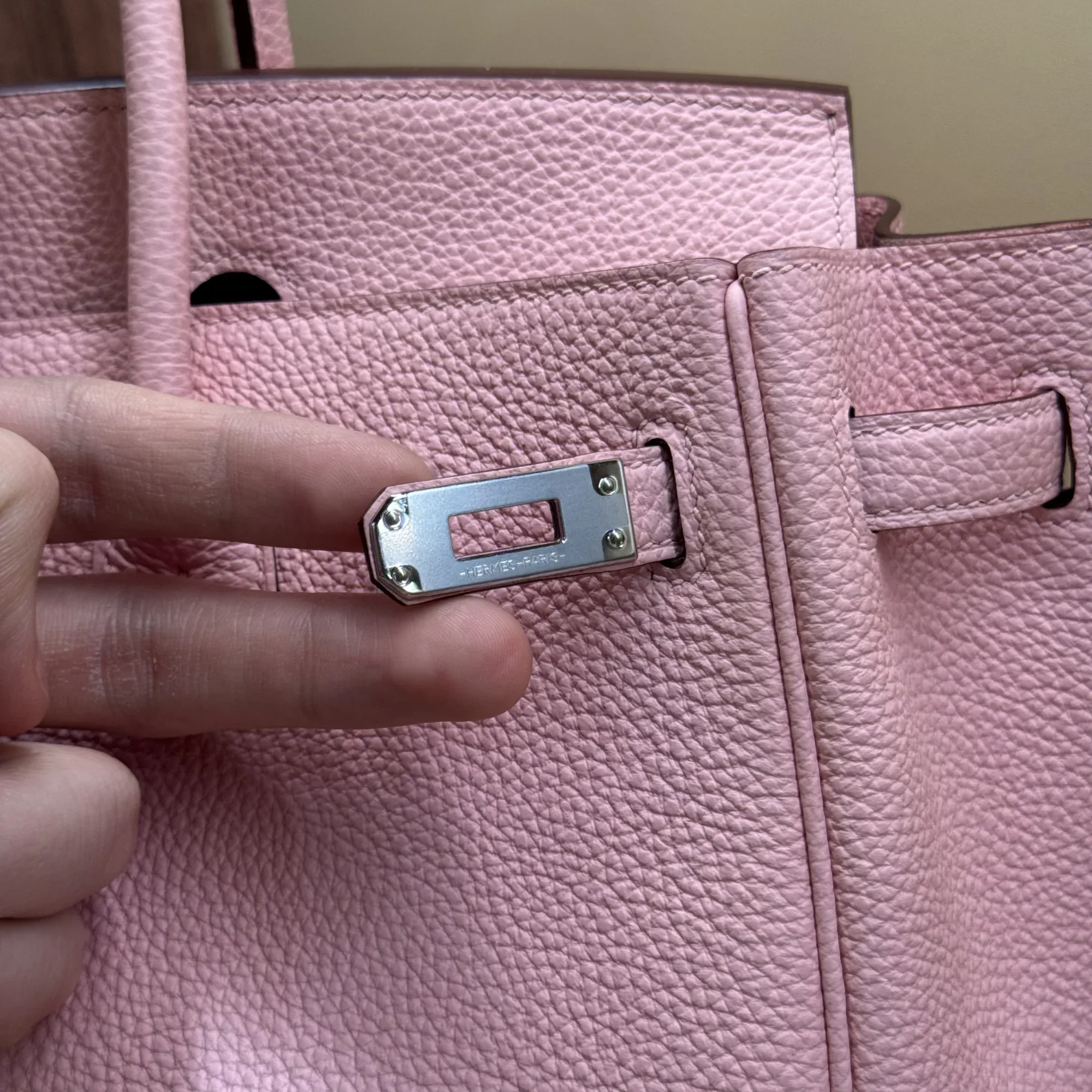 Hermes Birkin 25 Rose Sakura Togo Leather PHW миниатюра 7