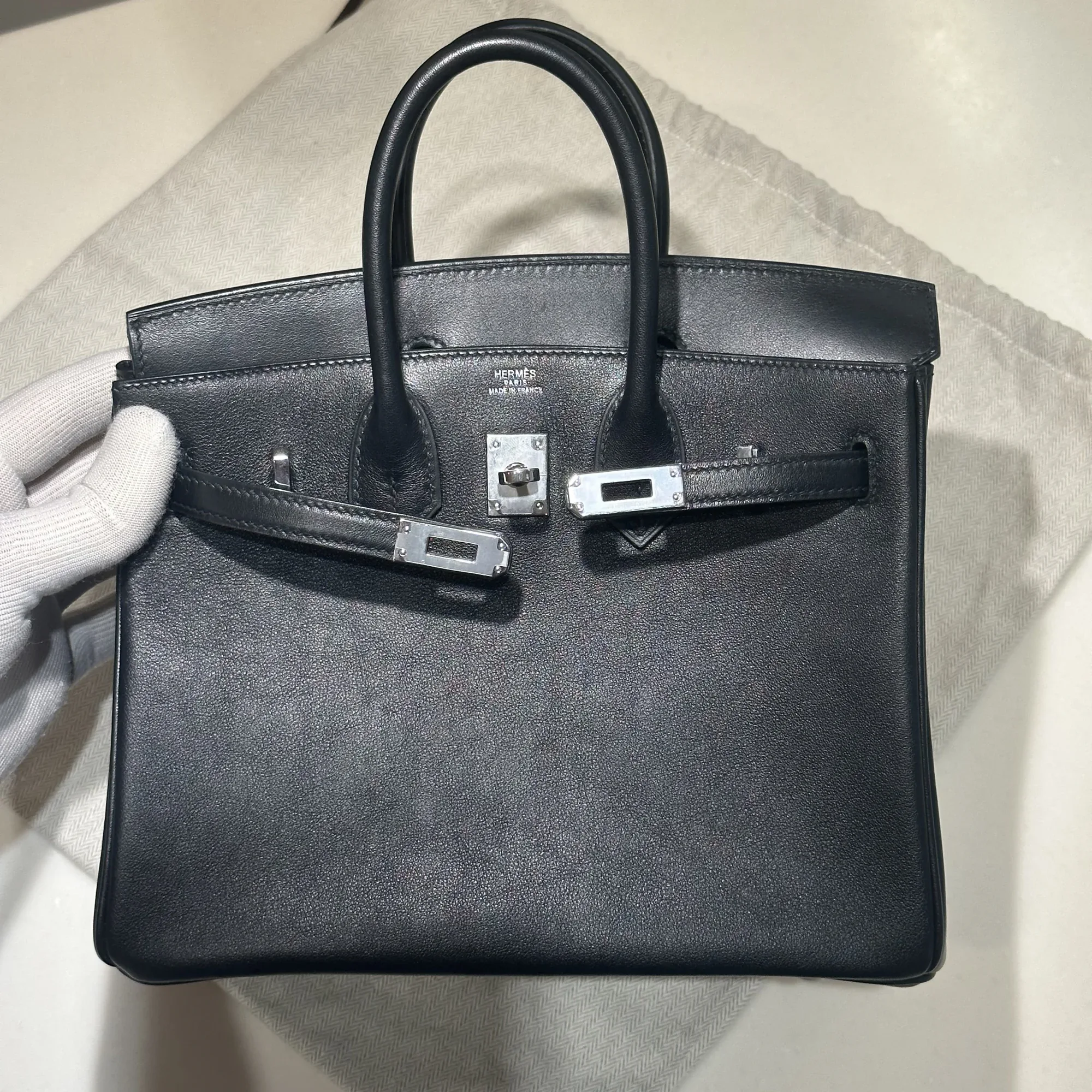 Hermes Birkin 25 Swift Leather Black PHW миниатюра 8