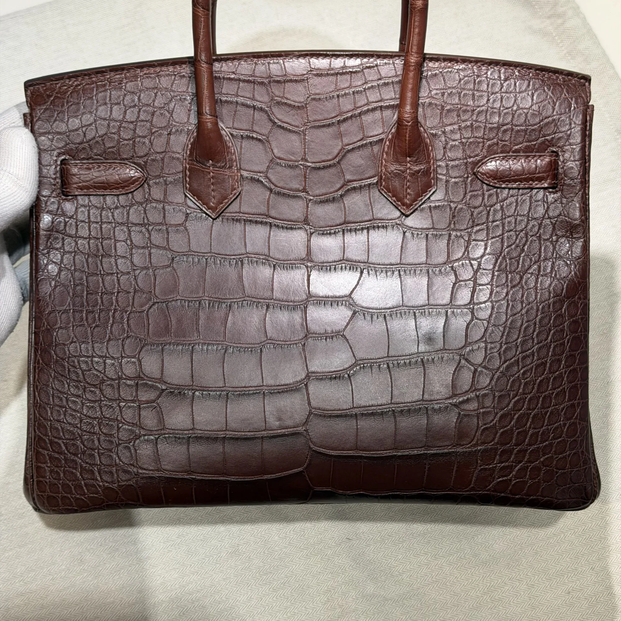 Hermes Birkin 30 Alligator Crocodile Leather PHW миниатюра 8