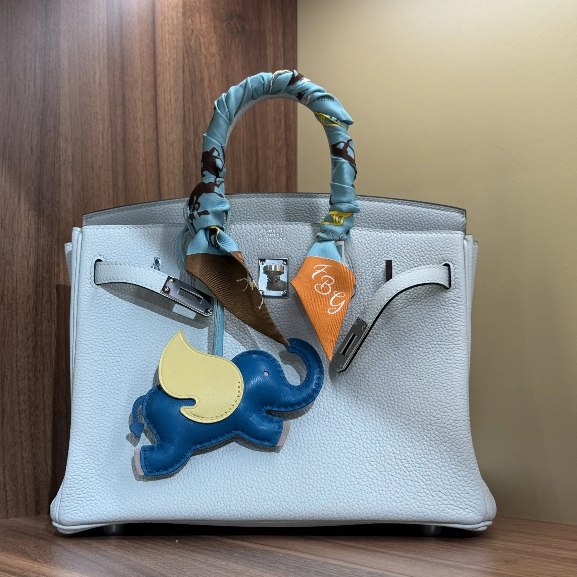 Hermes Birkin 30 Blue Pale Togo Leather PHW