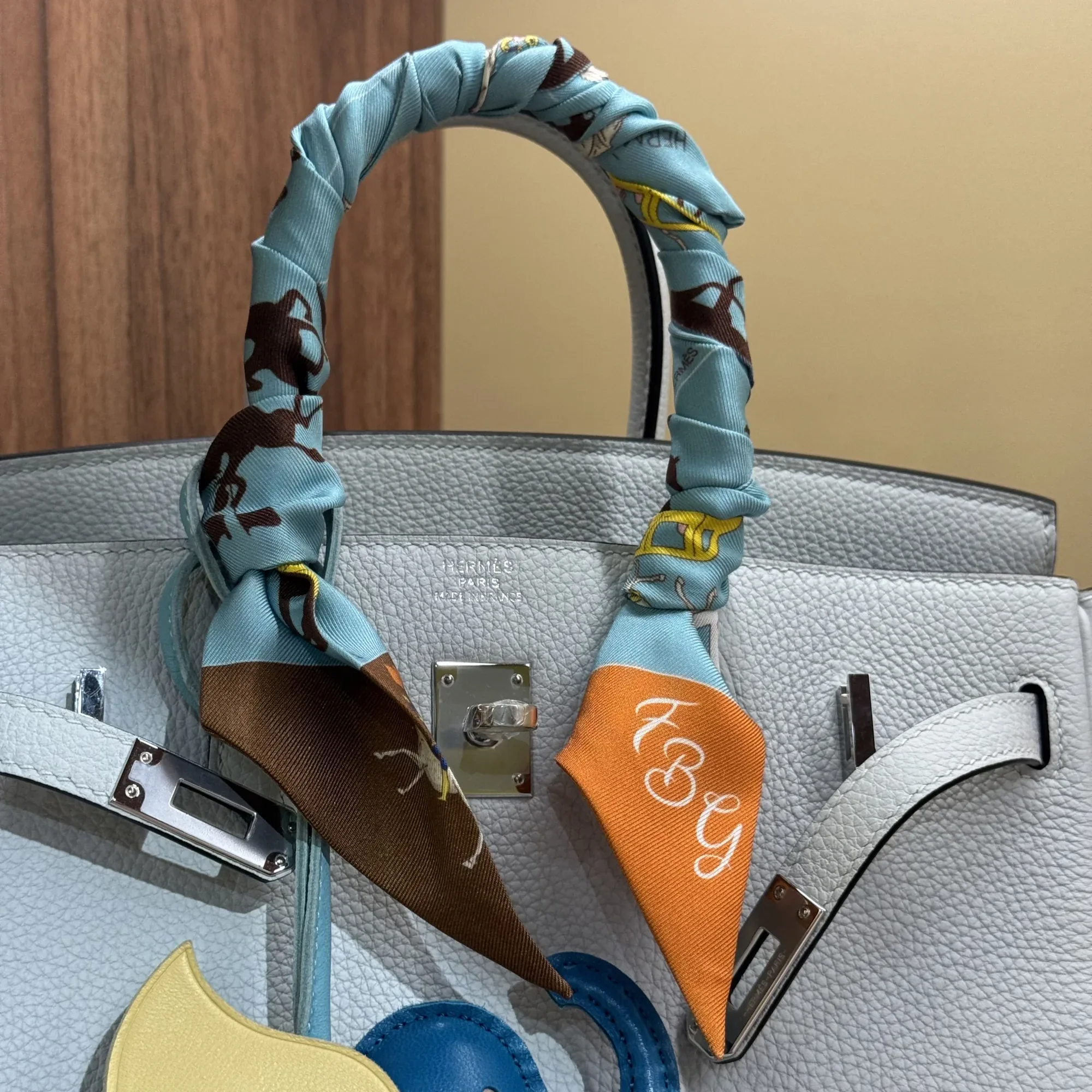 Hermes Birkin 30 Blue Pale Togo Leather PHW миниатюра 2
