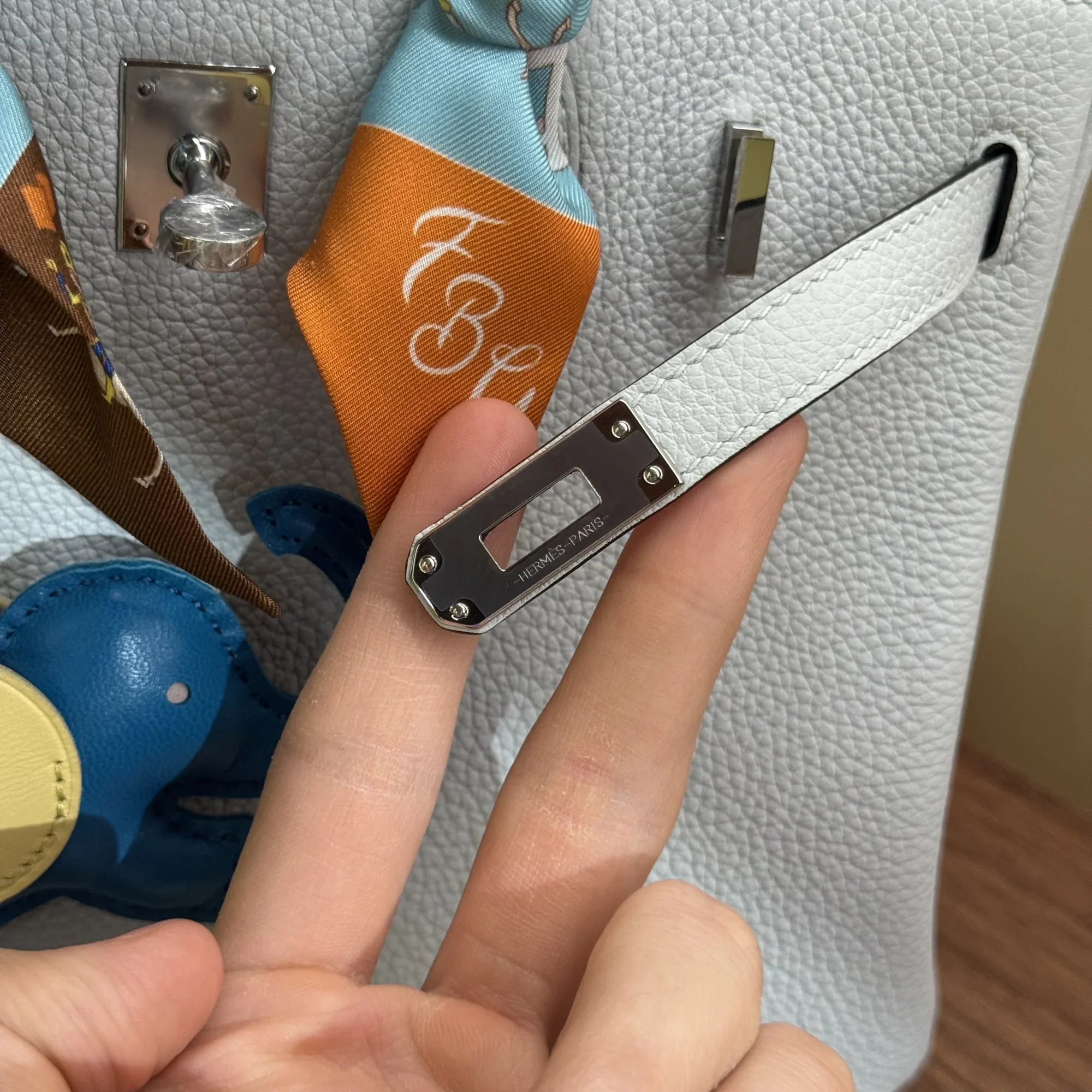 Hermes Birkin 30 Blue Pale Togo Leather PHW миниатюра 3