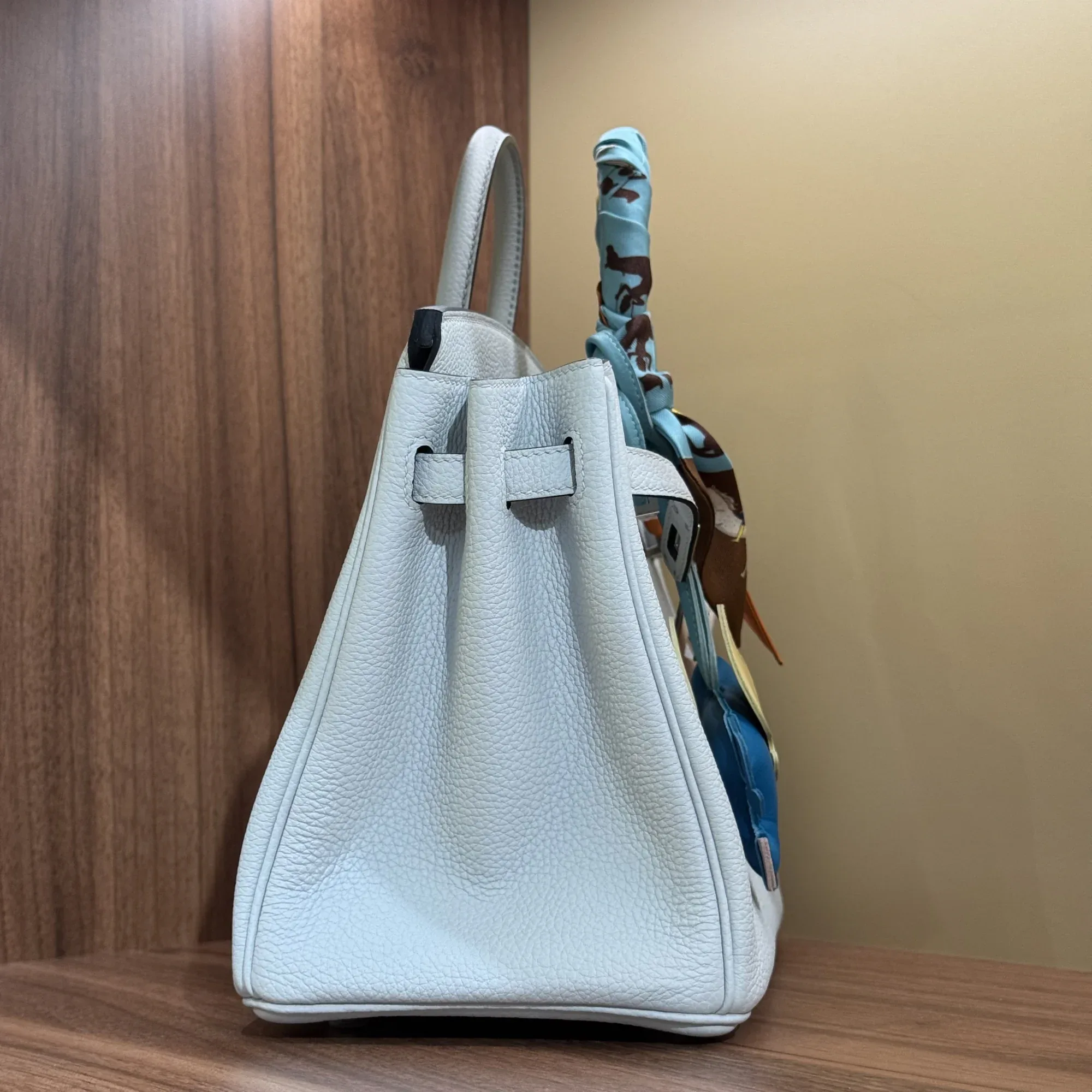 Hermes Birkin 30 Blue Pale Togo Leather PHW миниатюра 5