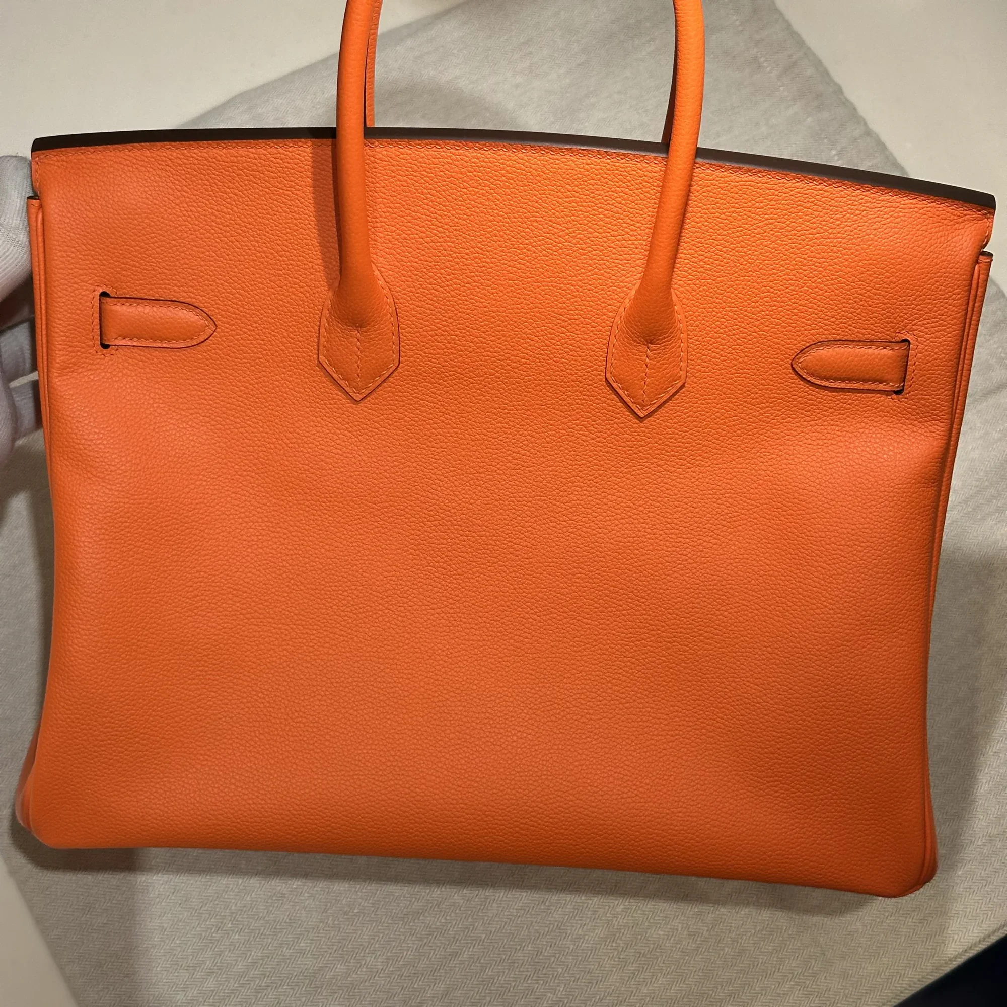 Hermes Birkin 35 Evercolor Leather Orange PHW миниатюра 9