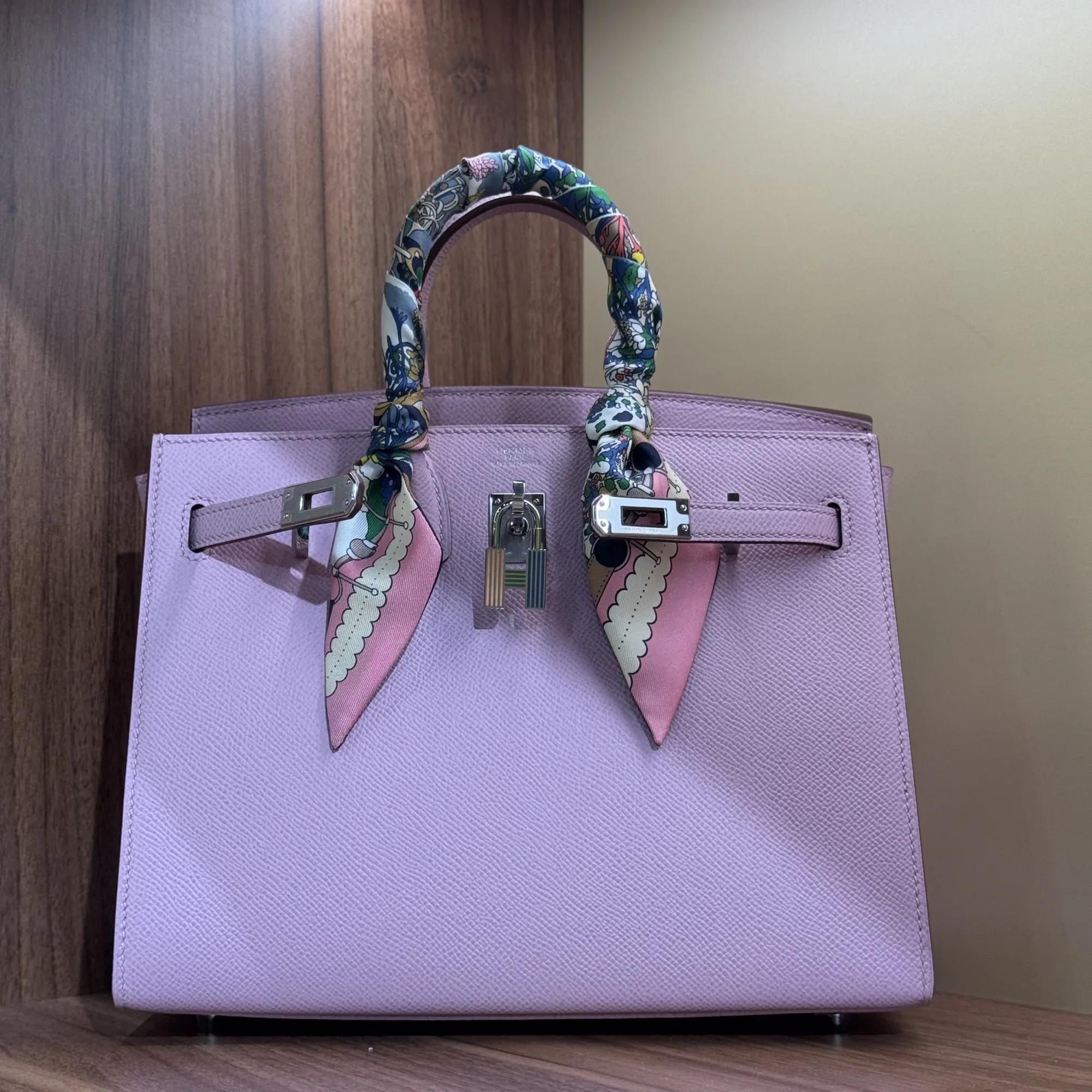 Hermes Birkin 35 Mauve Sylvestre Epsom Leather PHW