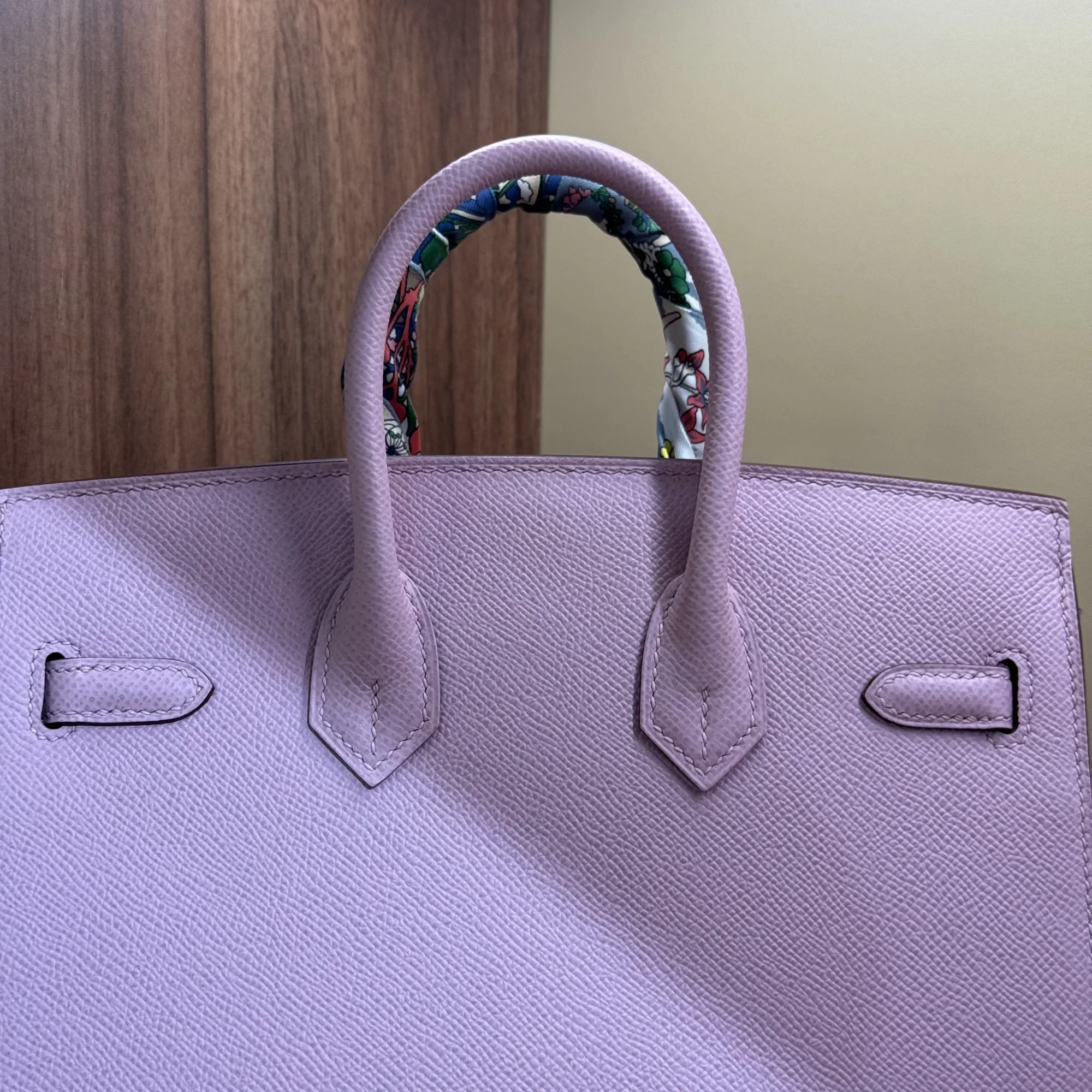Hermes Birkin 35 Mauve Sylvestre Epsom Leather PHW миниатюра 3