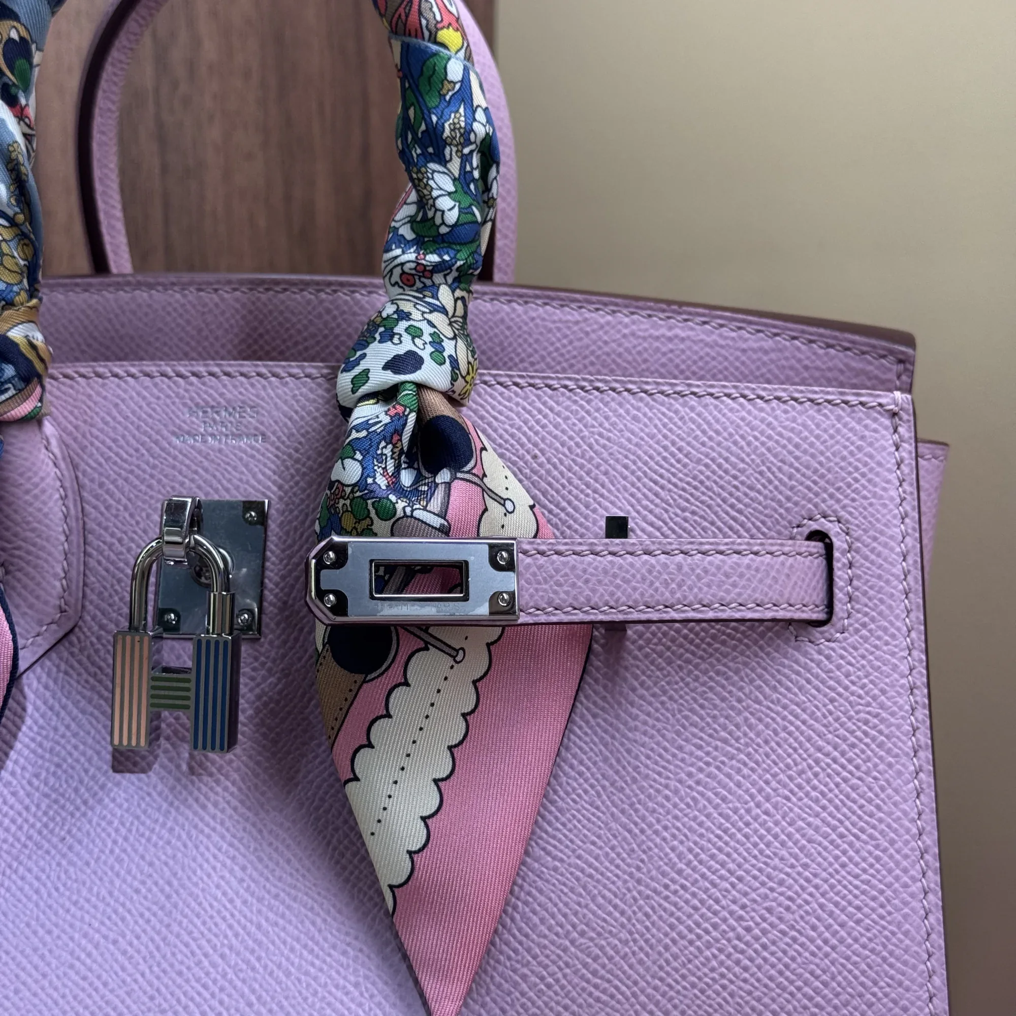 Hermes Birkin 35 Mauve Sylvestre Epsom Leather PHW миниатюра 6