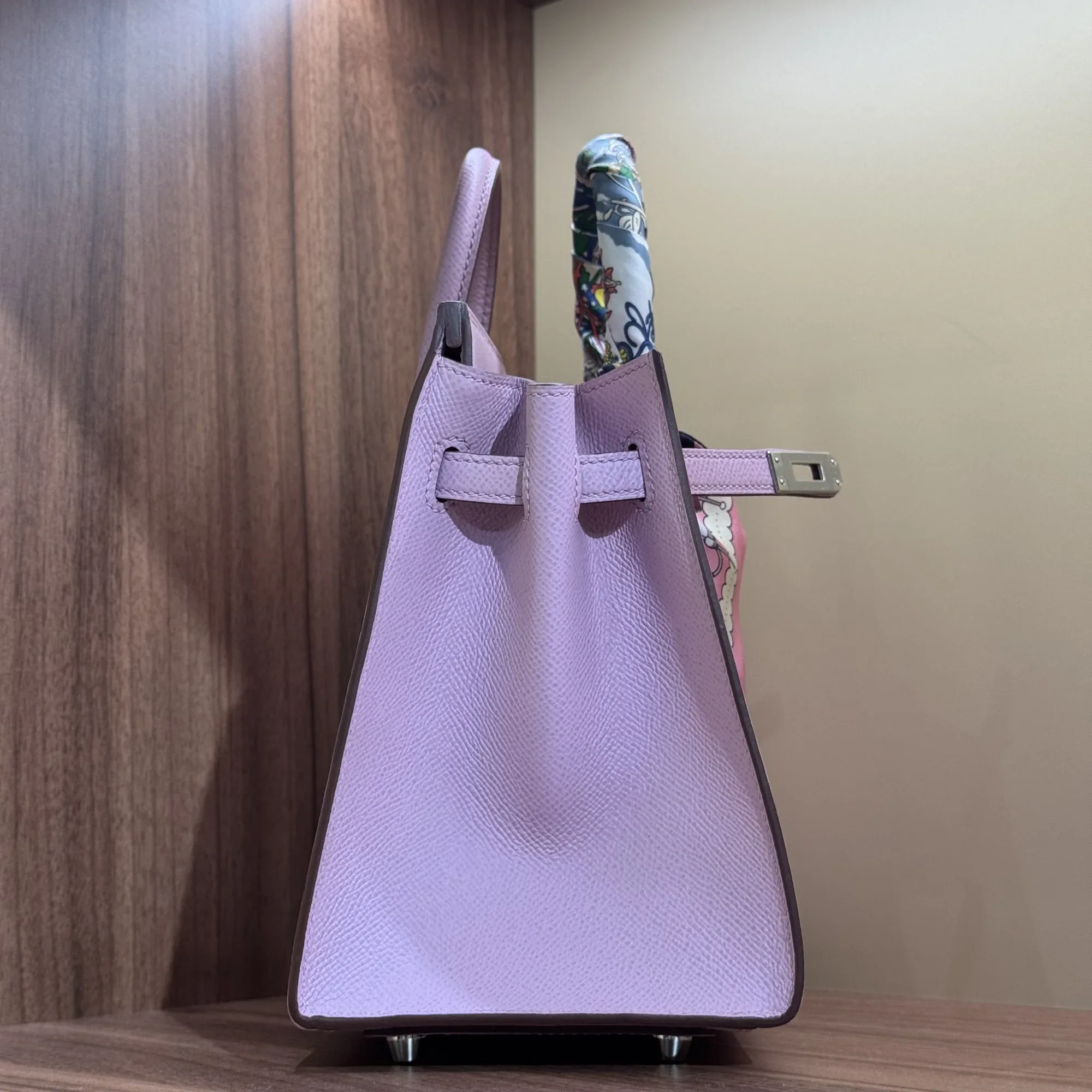 Hermes Birkin 35 Mauve Sylvestre Epsom Leather PHW миниатюра 7