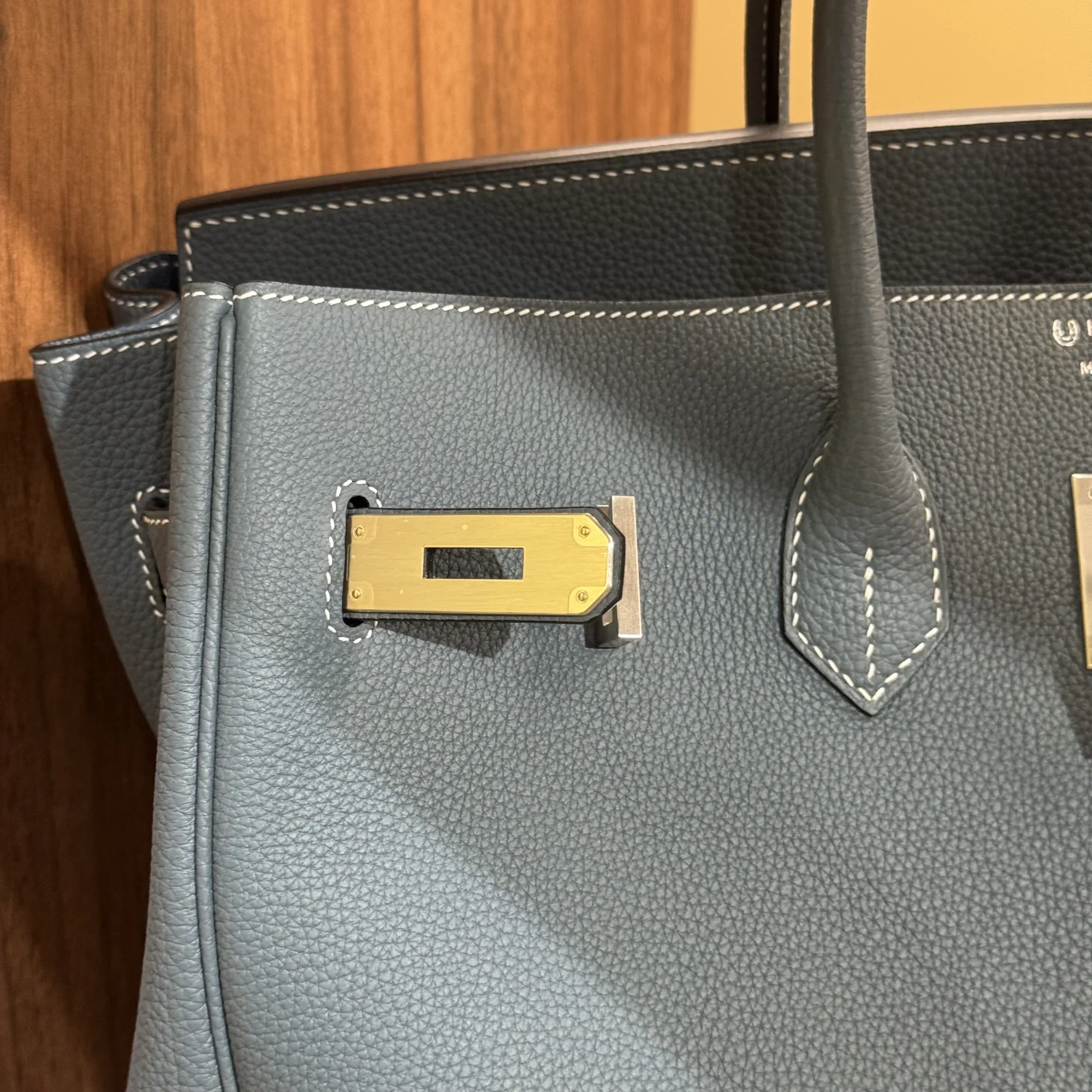 Hermes Birkin 35 Retourne Blue Togo Leather PHW миниатюра 2