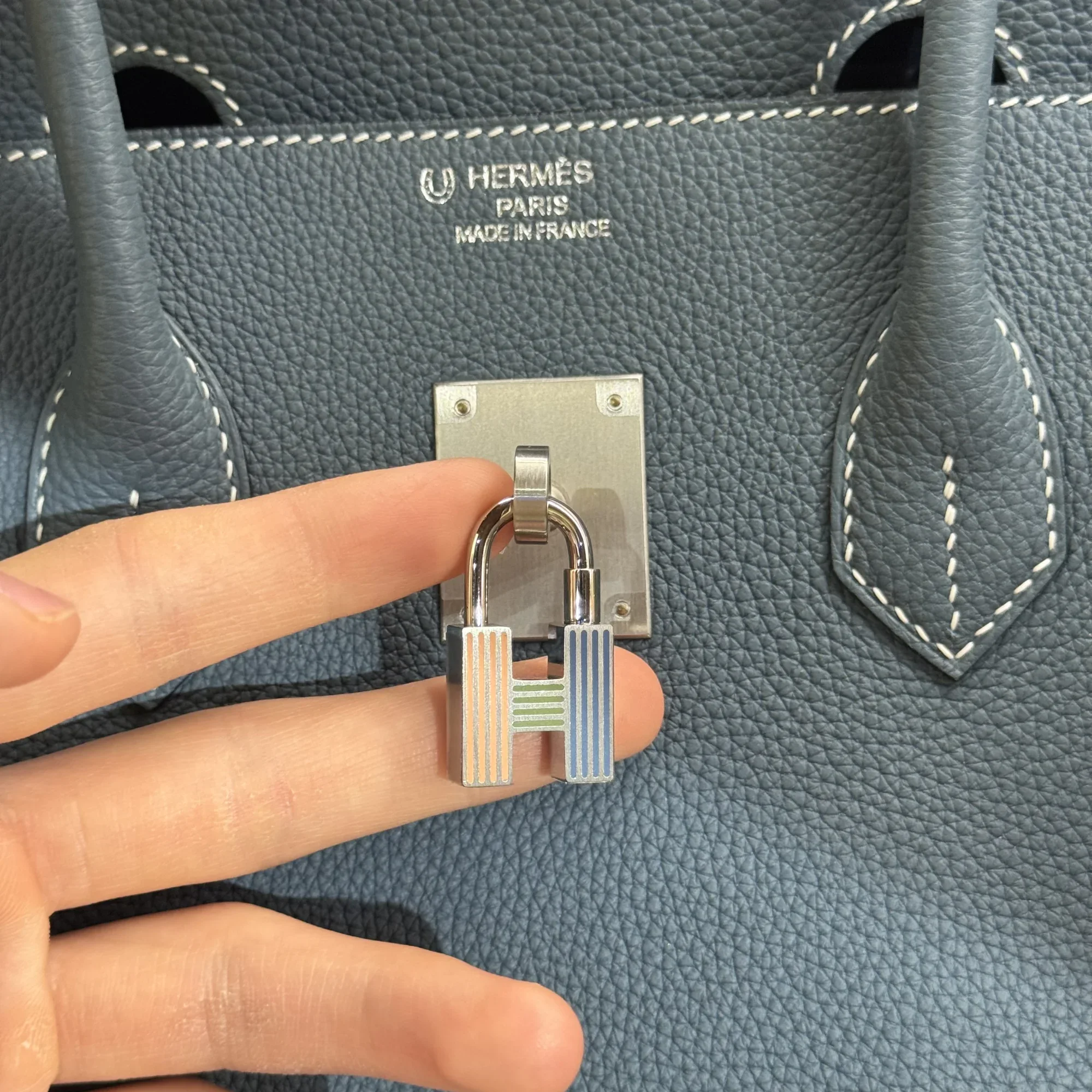 Hermes Birkin 35 Retourne Blue Togo Leather PHW миниатюра 7