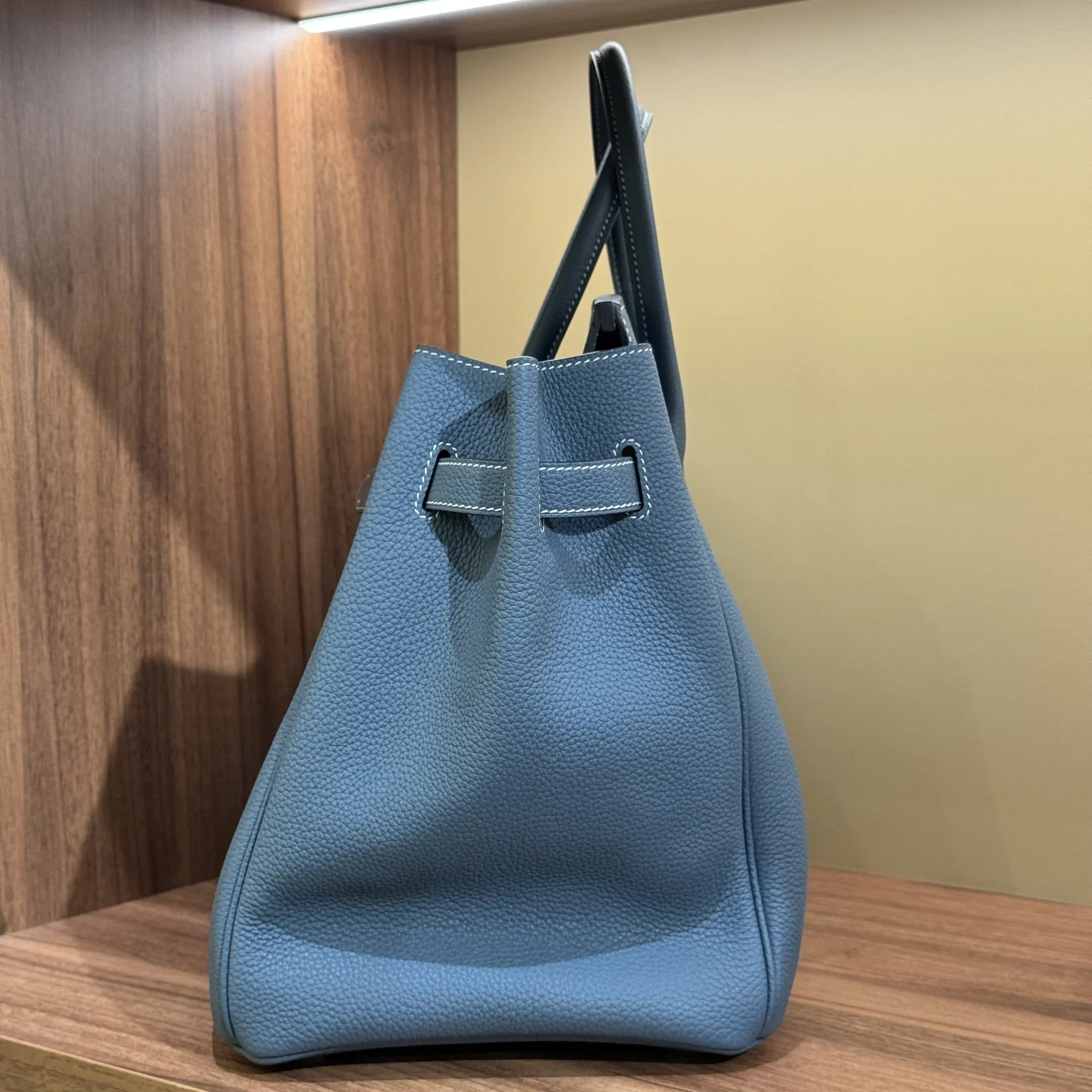 Hermes Birkin 35 Retourne Blue Togo Leather PHW миниатюра 8