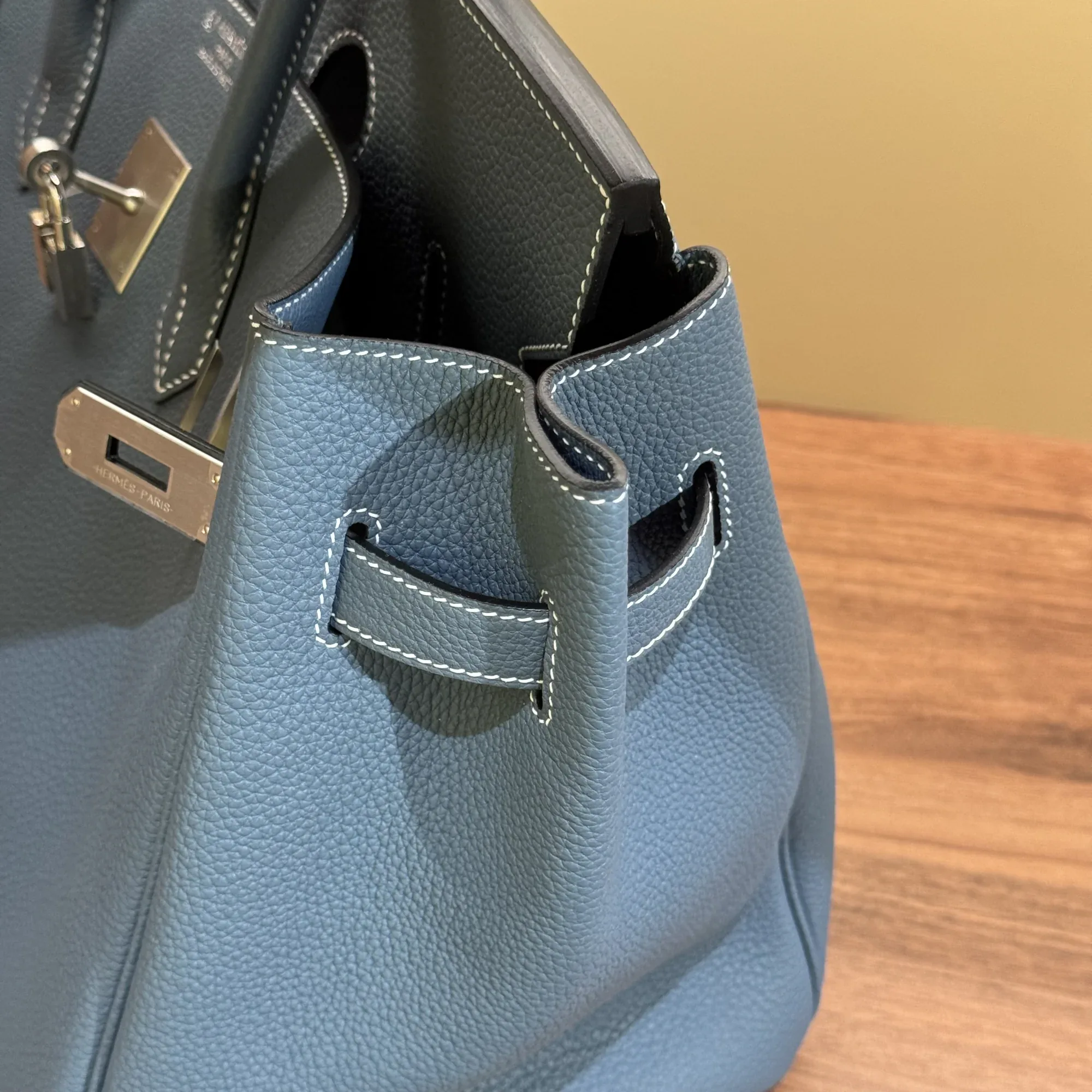 Hermes Birkin 35 Retourne Blue Togo Leather PHW миниатюра 9