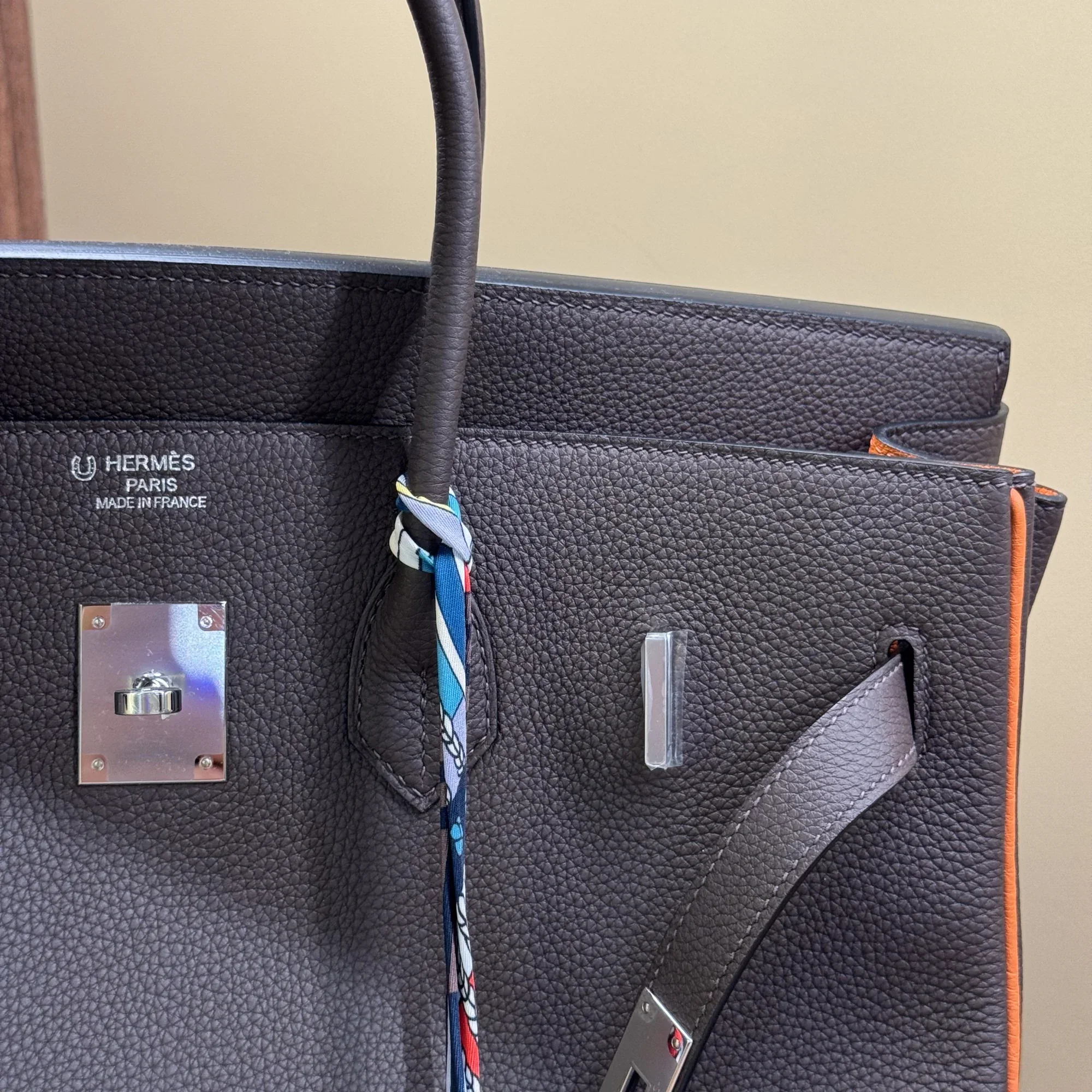 Hermes Birkin 35 Retourne Etain Togo Leather PHW миниатюра 3