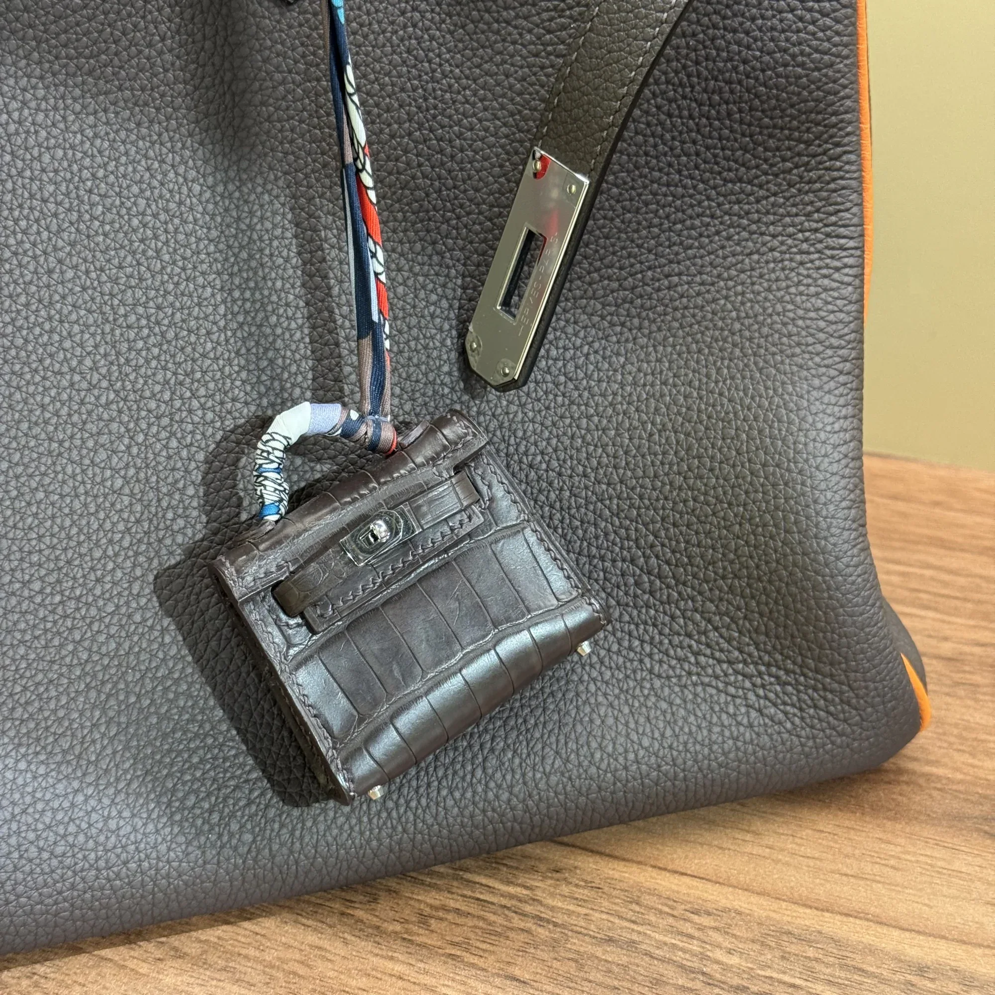 Hermes Birkin 35 Retourne Etain Togo Leather PHW миниатюра 4