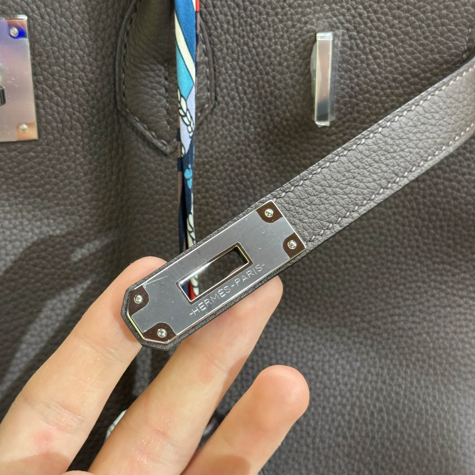Hermes Birkin 35 Retourne Etain Togo Leather PHW миниатюра 5