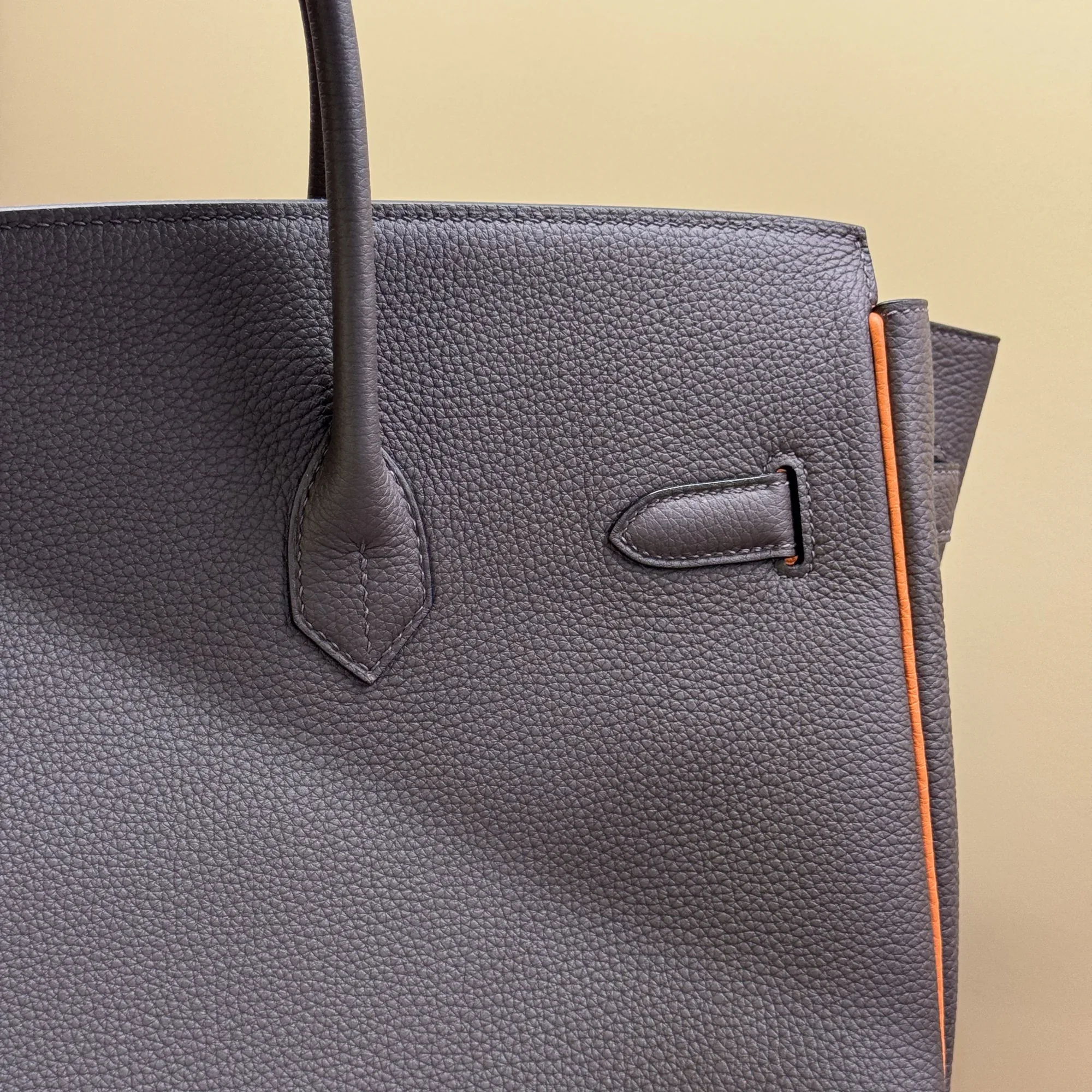 Hermes Birkin 35 Retourne Etain Togo Leather PHW миниатюра 8