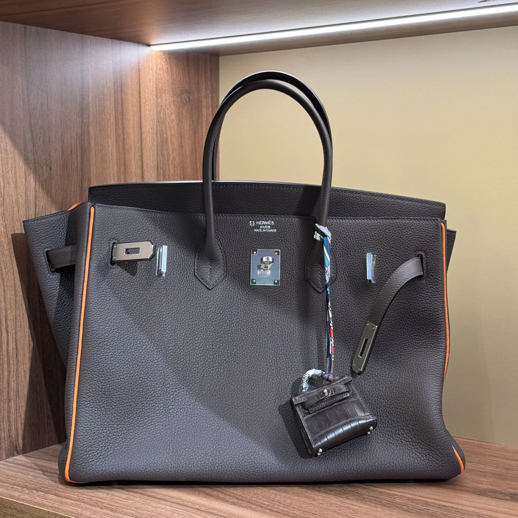 Hermes Birkin 35 Retourne Etain Togo Leather PHW