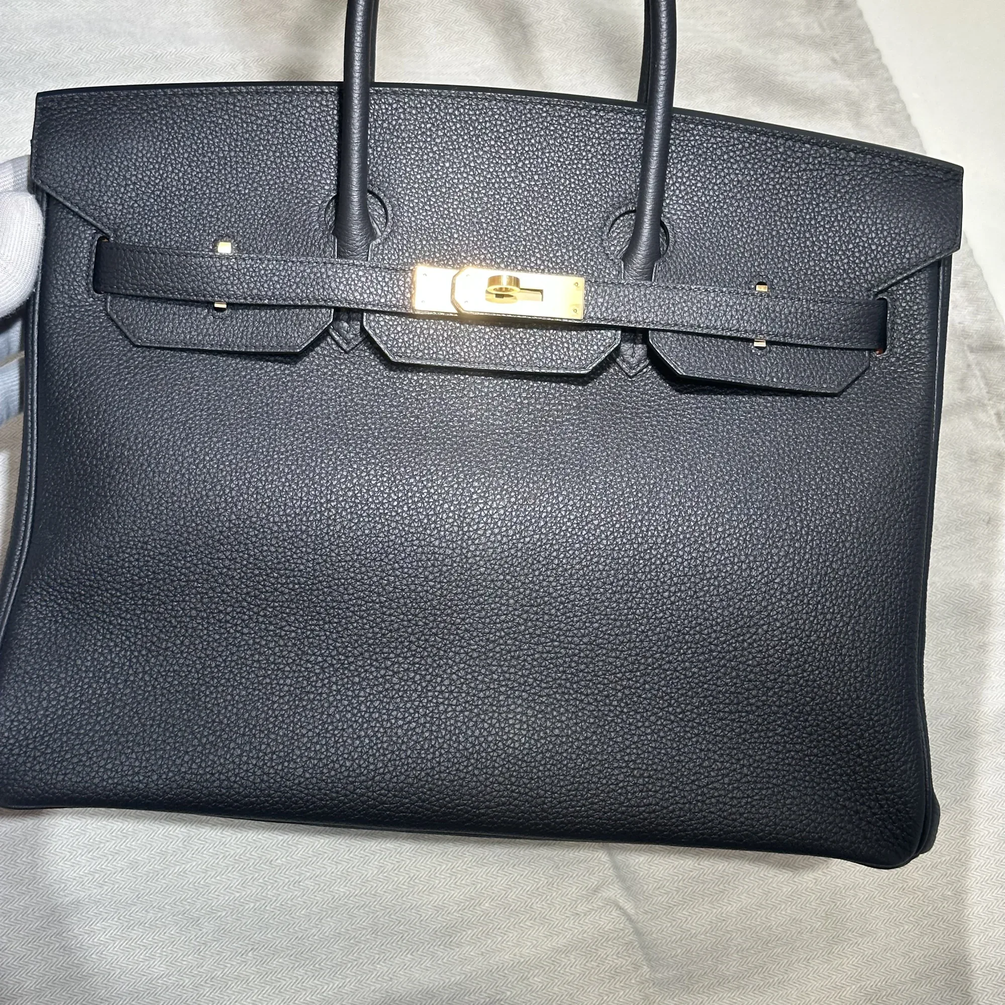 Hermes Birkin 35 Togo Leather Orange PHW миниатюра 3