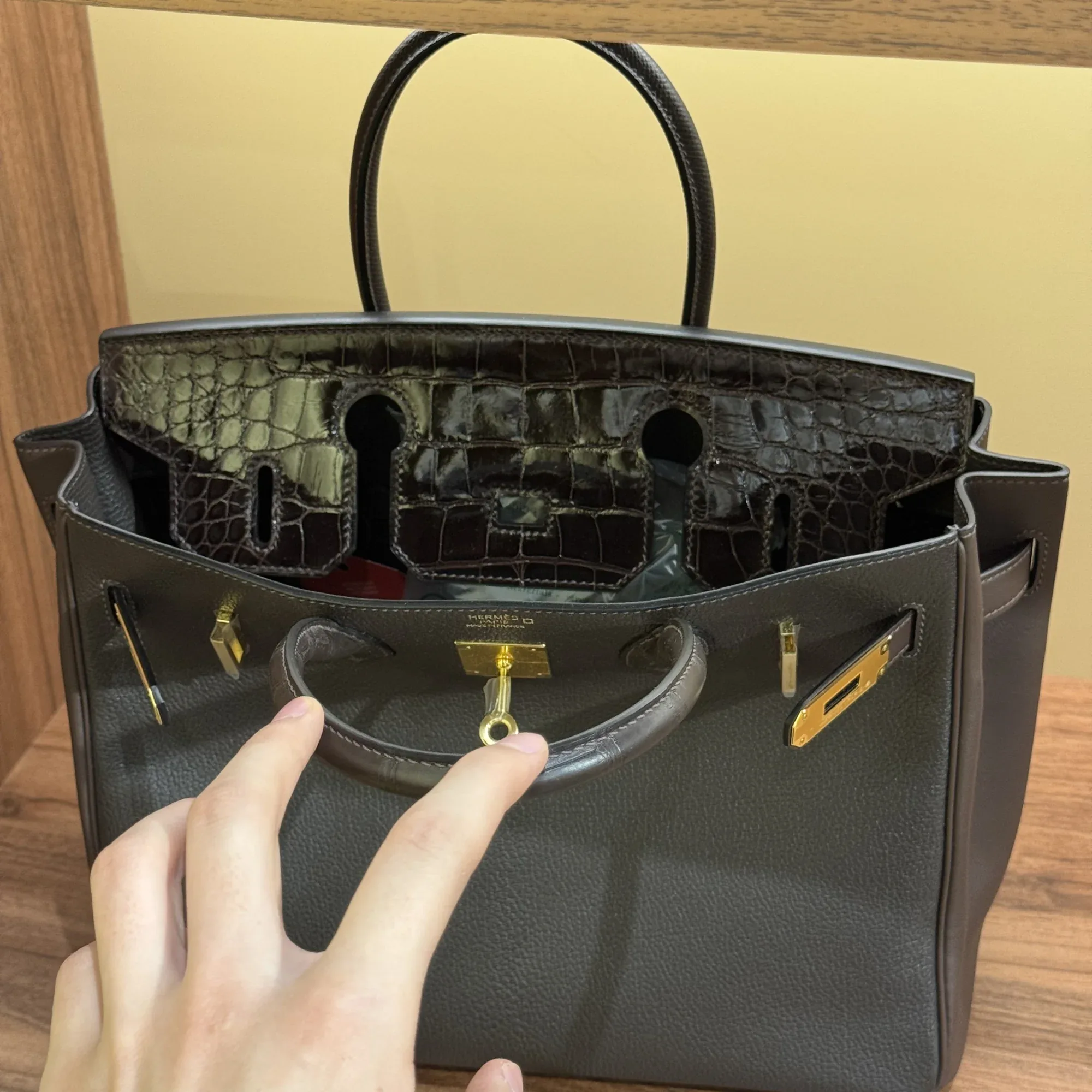 Hermes Birkin 35 Touch Alligator Togo Leather GHW миниатюра 3