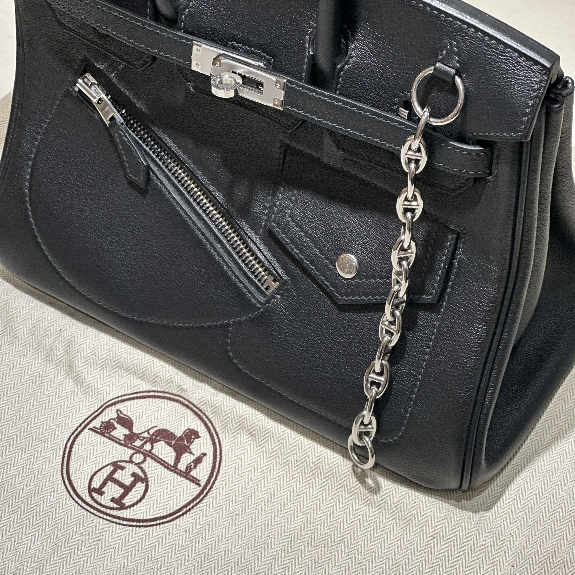 Hermes Birkin Rock 25 Veau Volupto Leather Silver миниатюра 2