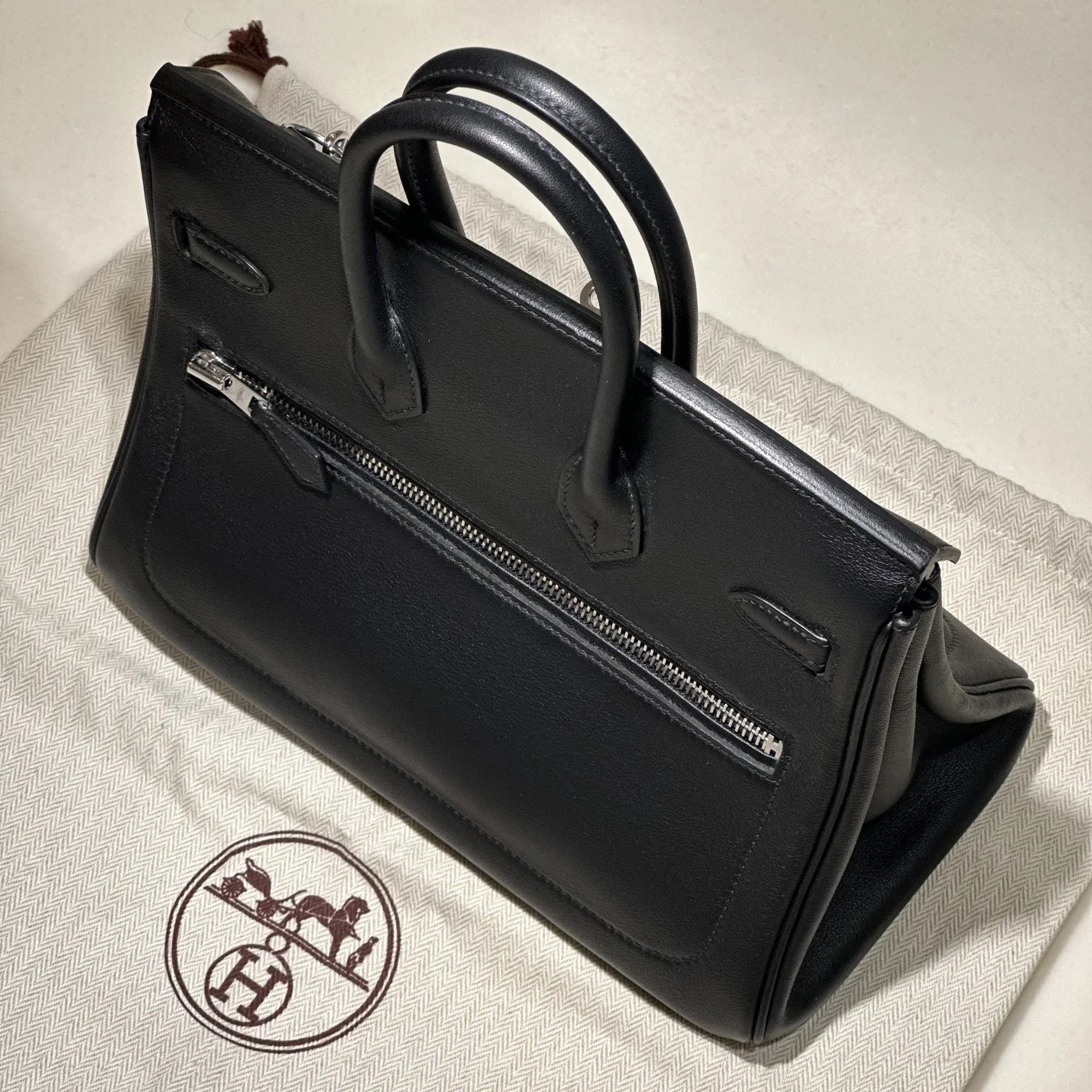 Hermes Birkin Rock 25 Veau Volupto Leather Silver миниатюра 3