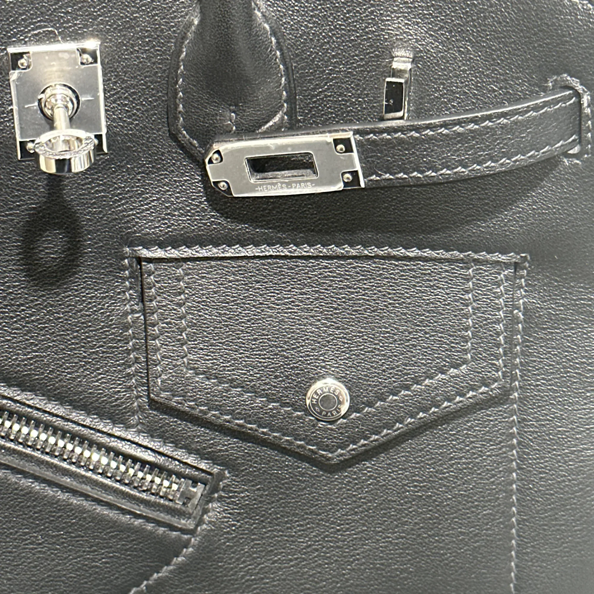 Hermes Birkin Rock 25 Veau Volupto Leather Silver миниатюра 7