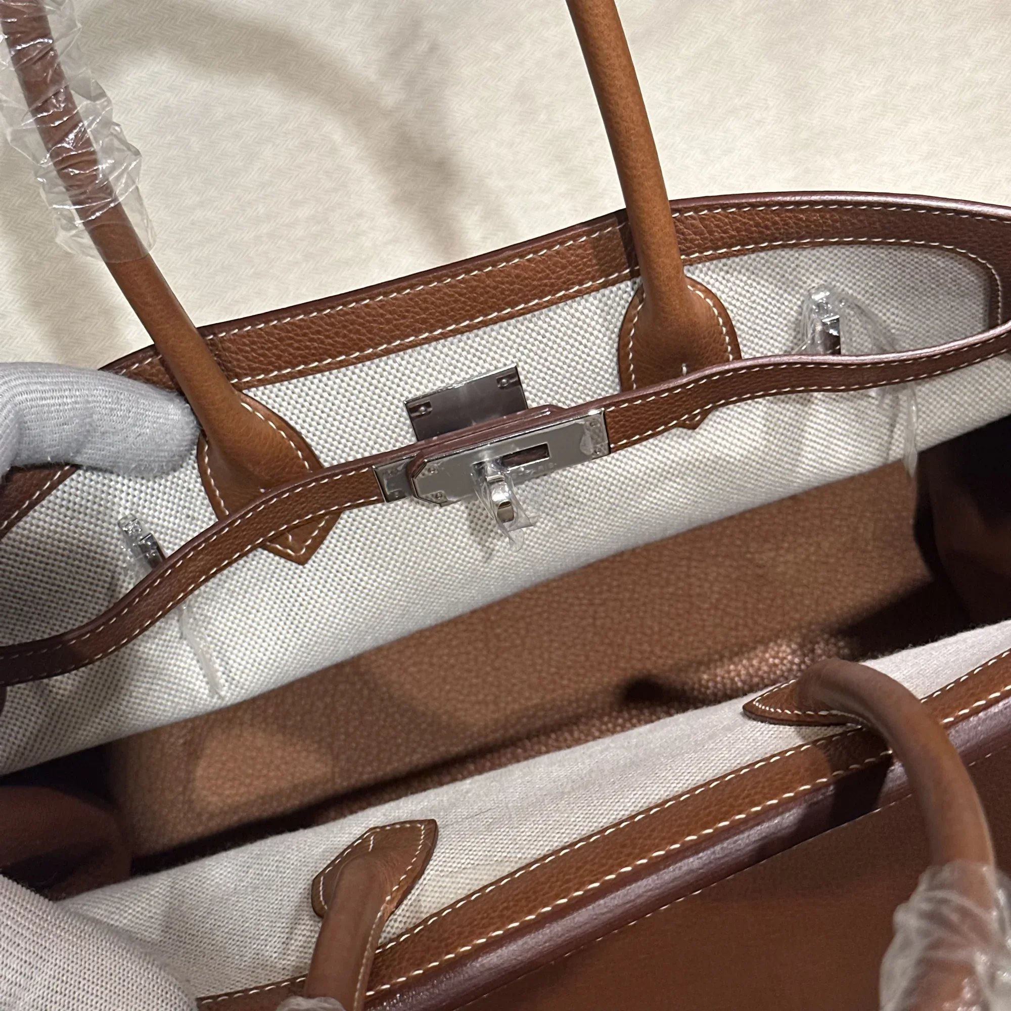 Hermes Birkin Upside Down 35 Barenia Leather RHW миниатюра 3